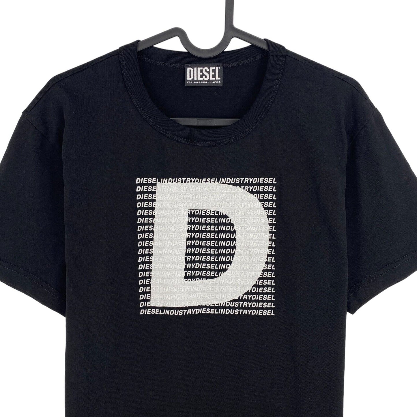 DIESEL Men Black T-DIEGOR-COL Crew Neck Short Sleeves T-Shirt Size M