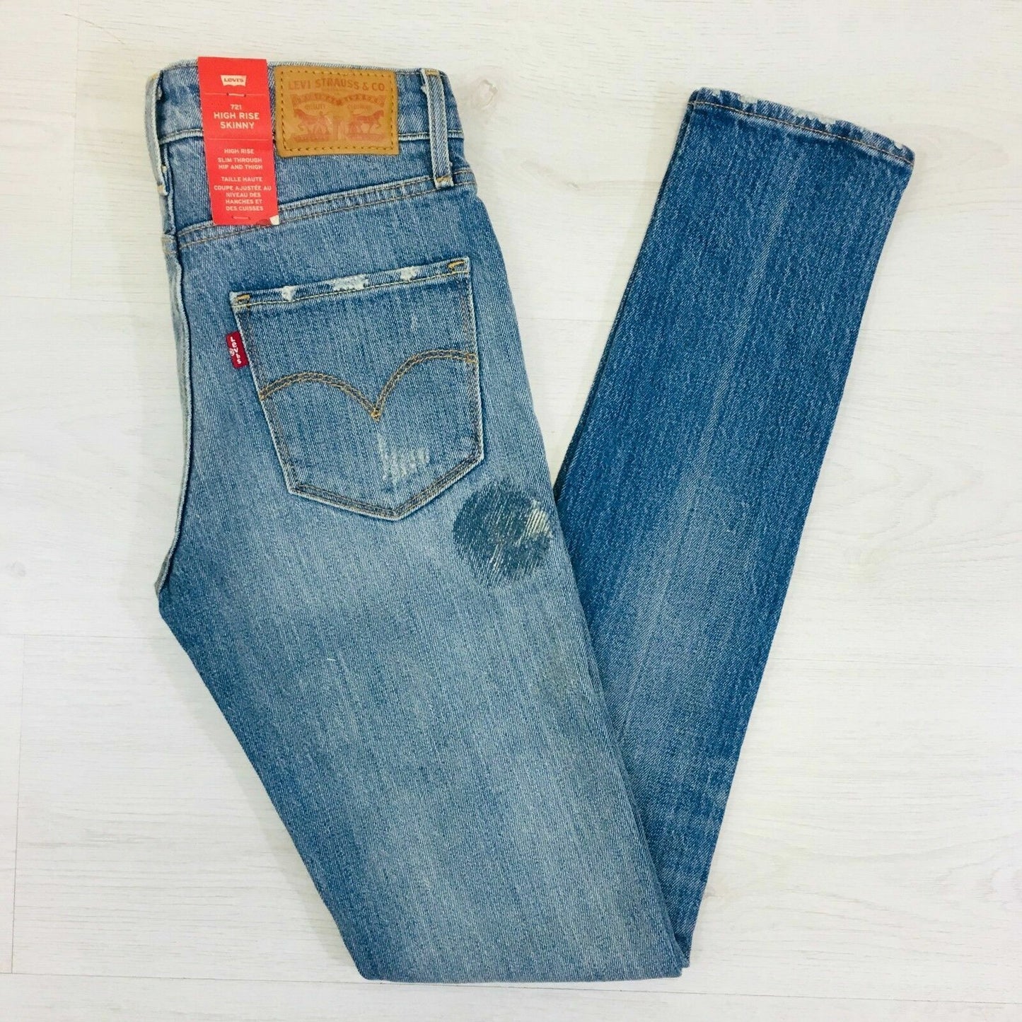 Levi‘s 721 Women‘s Teens Girl‘s High Rise Skinny Blue Jeans Size W23 W24 L32