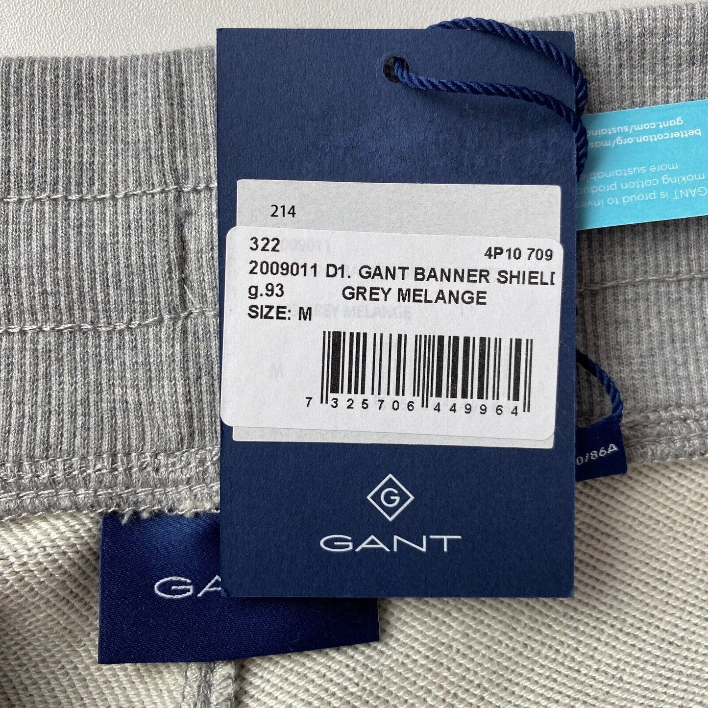 GANT Mens Grey Regular Fit Cuffed Sweatpants Trousers Size M