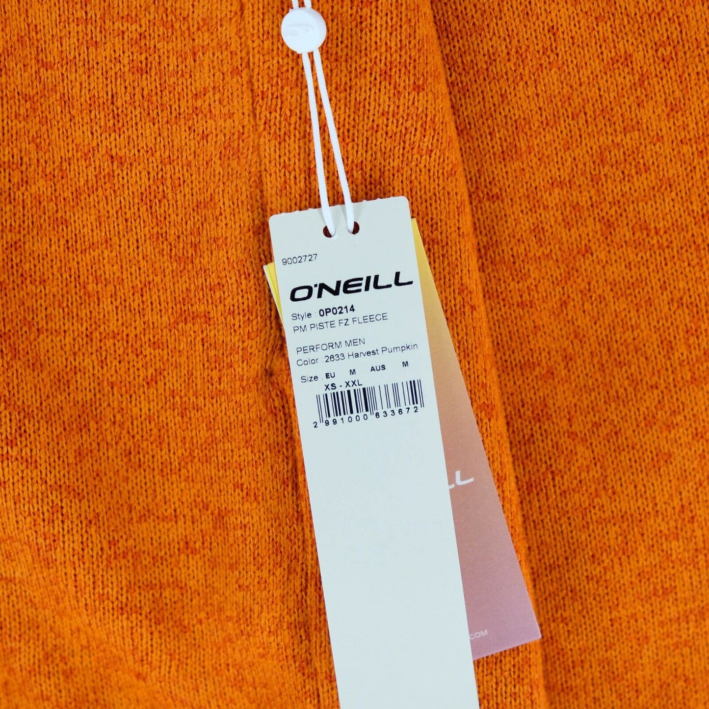 O'NEILL Piste Fz Fleece Orange Full Zip Fleece Jacket Jumper Taille M