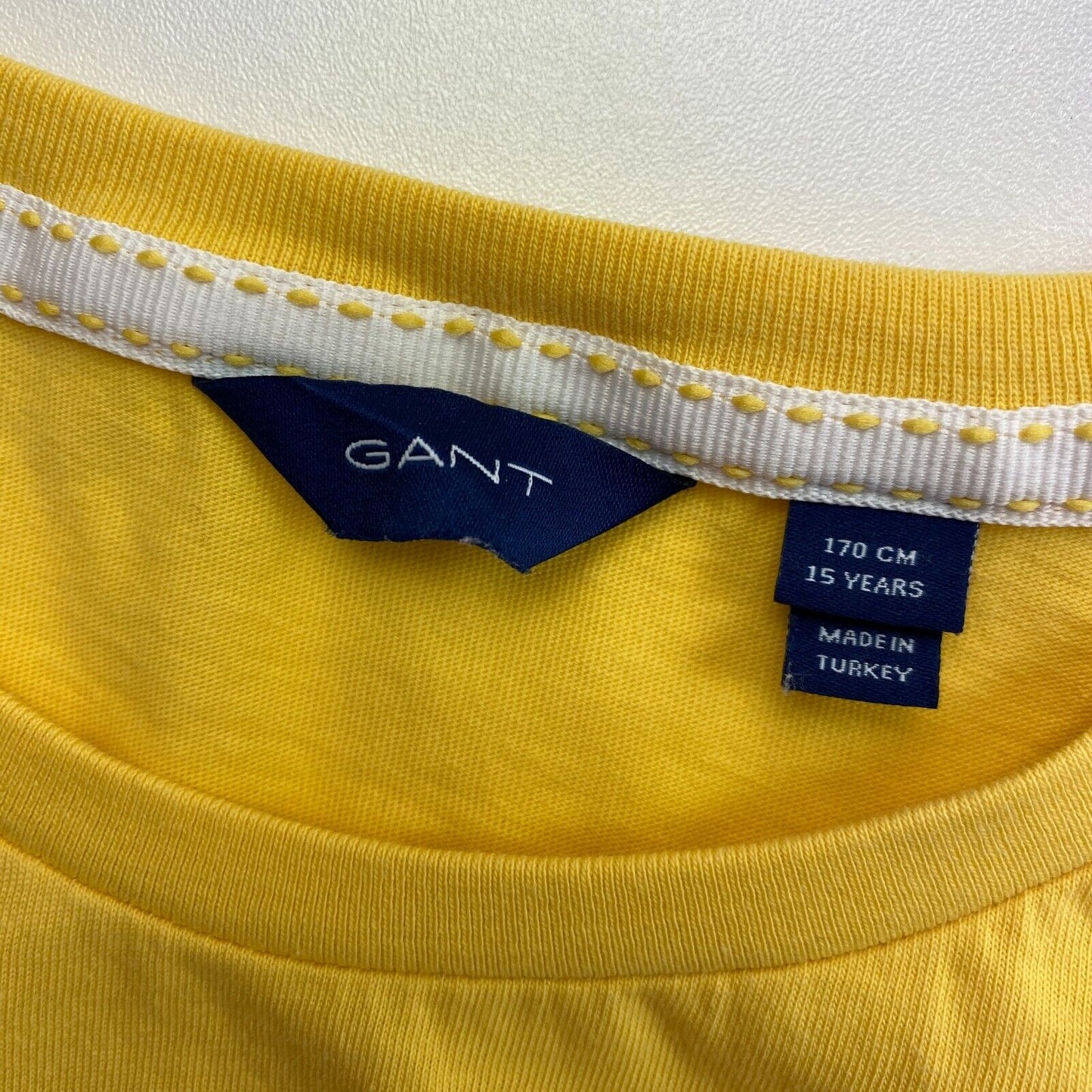 GANT Girls Yellow Logo Crew Neck T Shirt Size 15 Years 170 cm