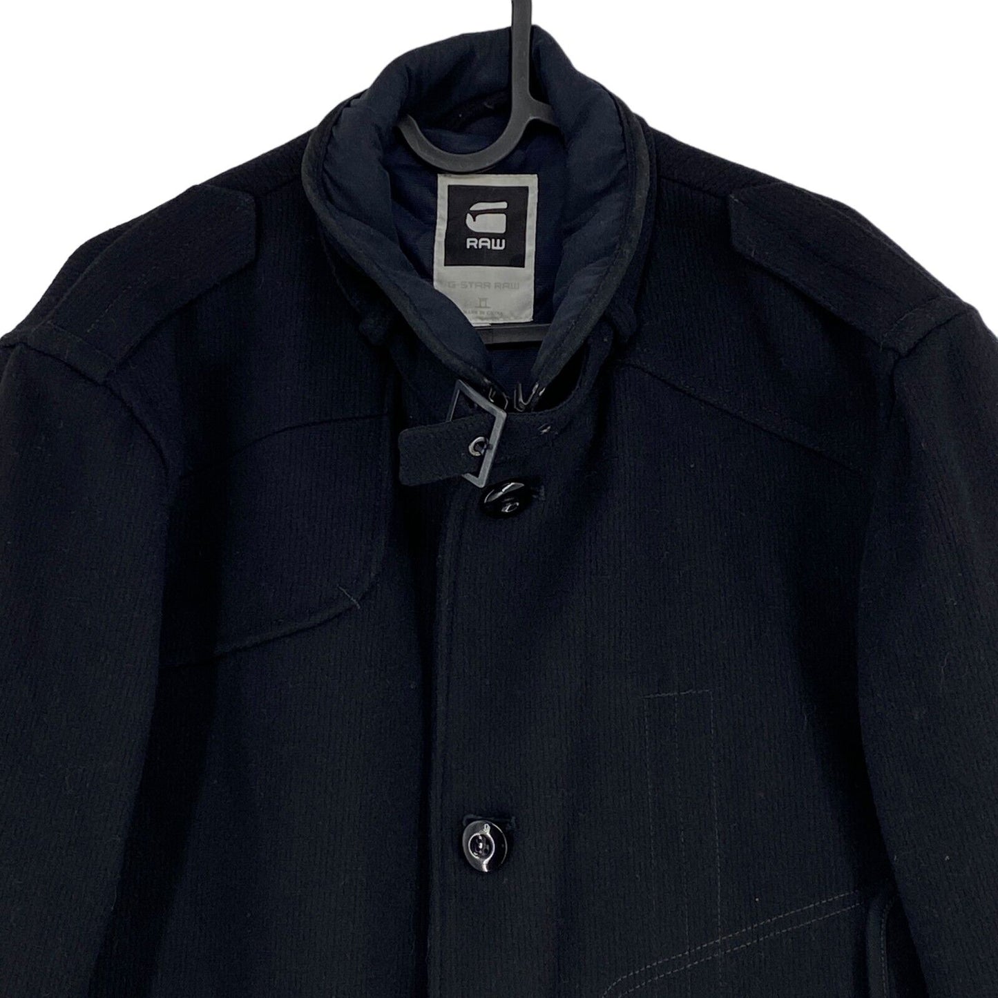 G-STAR RAW DECOY Veste trench-coat en laine noire Garber Taille XL