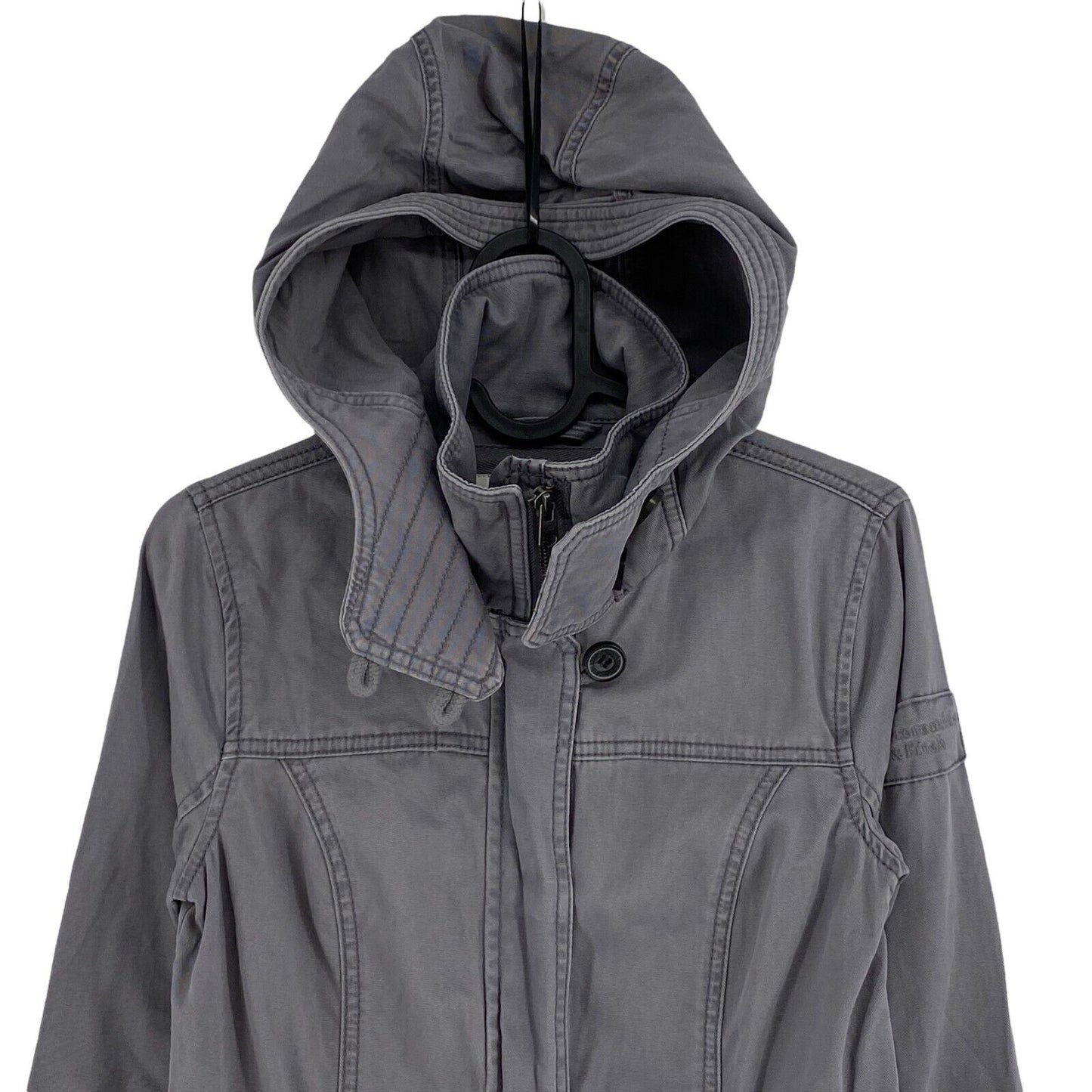 Abercrombie & Fitch Grey 100% Cotton Hooded Jacket Size XS