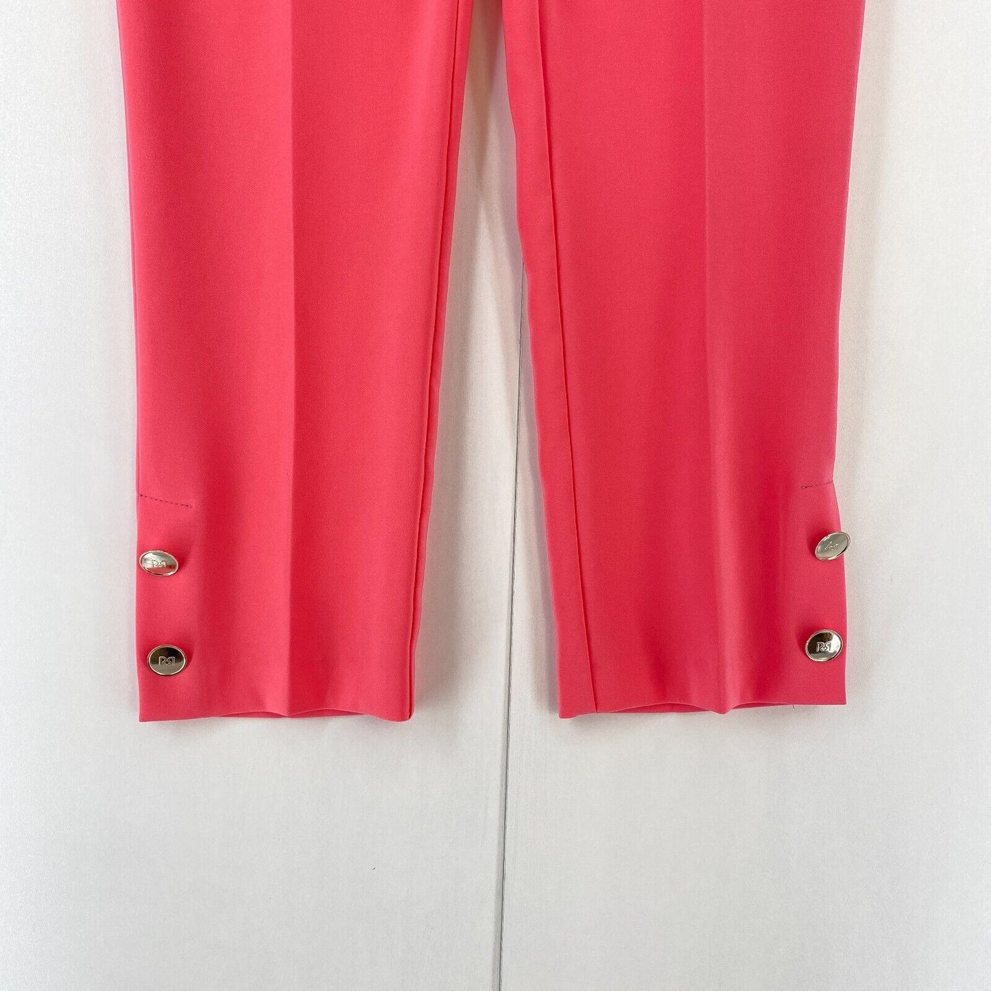 RINASCIMENTO Women Pink Regular Straight Fit Capri Dress Trousers Size L W30