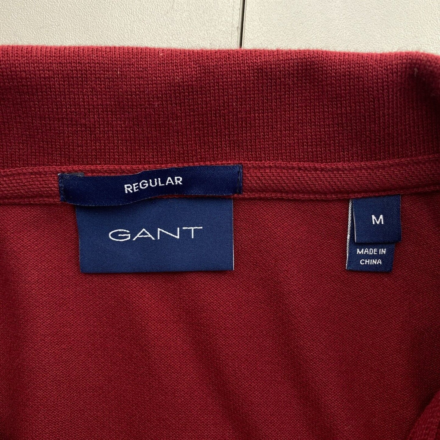 GANT Men Dark Red Original Pique Rugger Short Sleeves Polo Shirt Size M