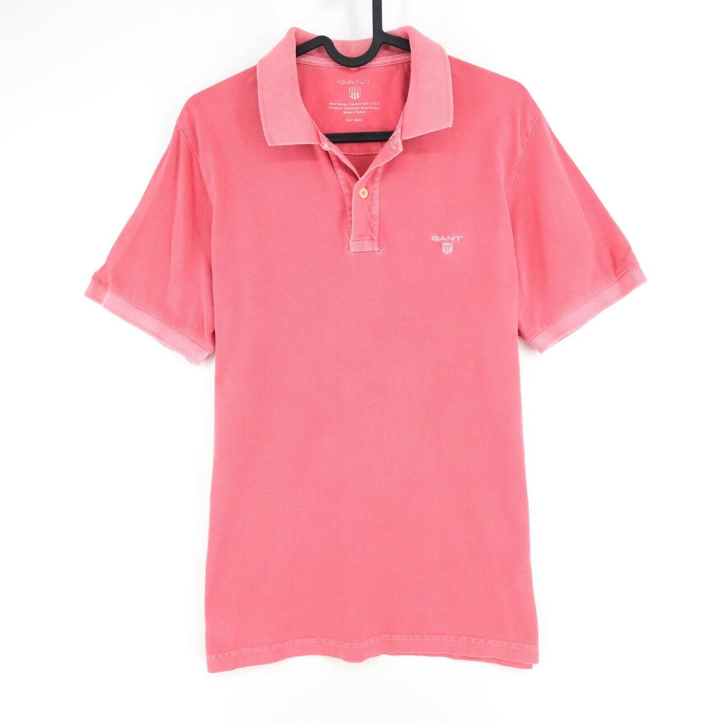 GANT Pink Sun Bleached Lock Up Logo Polo Neck T Shirt Size S L