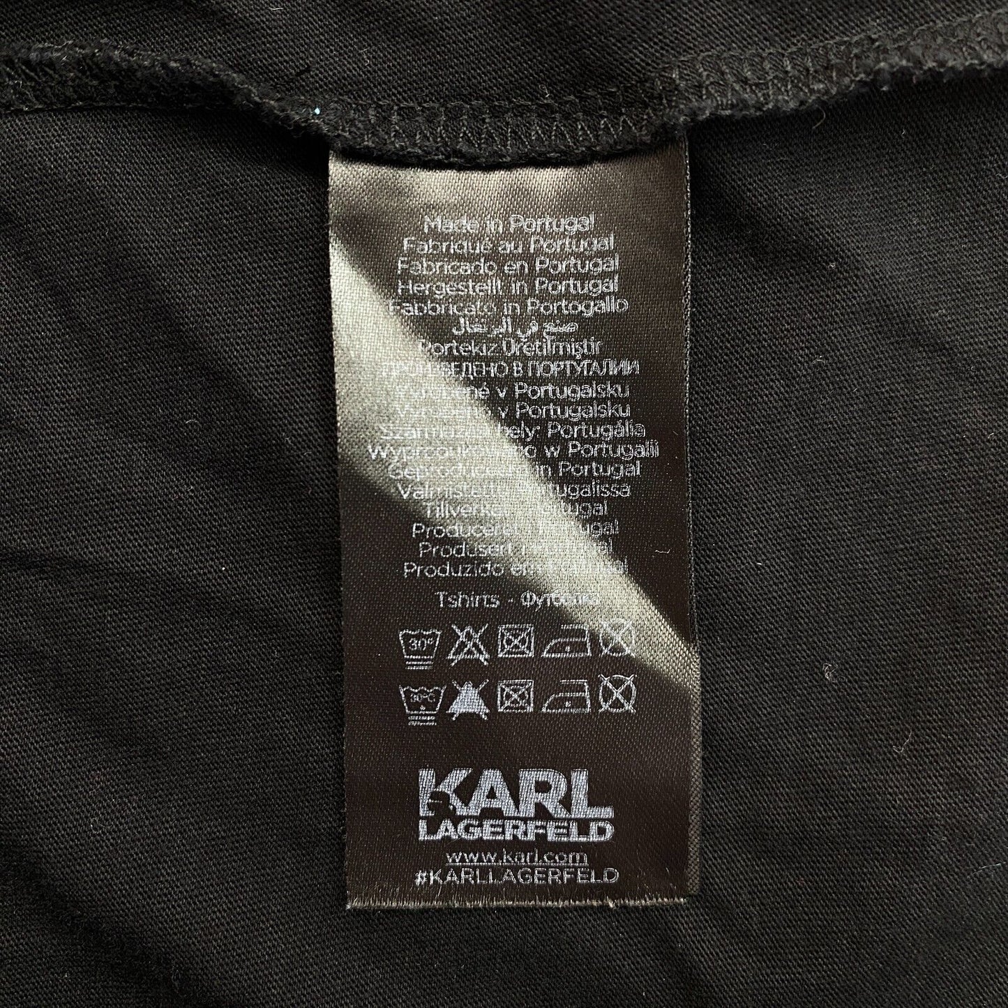 Karl Lagerfeld Noir Ikonik Karl Crew Neck T Shirt Taille XS