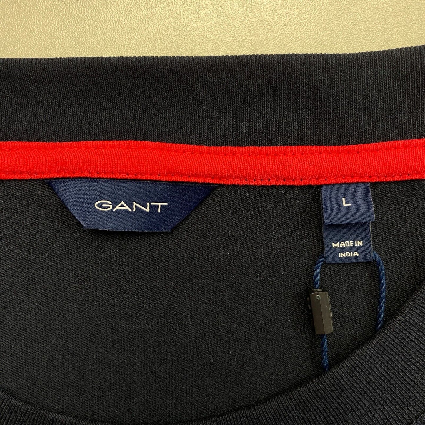 GANT Bleu Marine Rétro Logo Manches Courtes T Shirt Robe Taille L