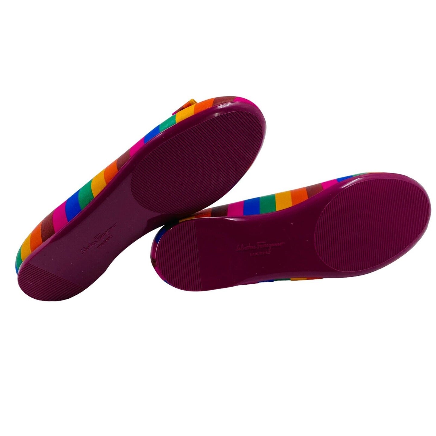 Salvatore Ferragamo Girls Colored Rainbow Min Flat Shoes Size EU 27 UK 9.5