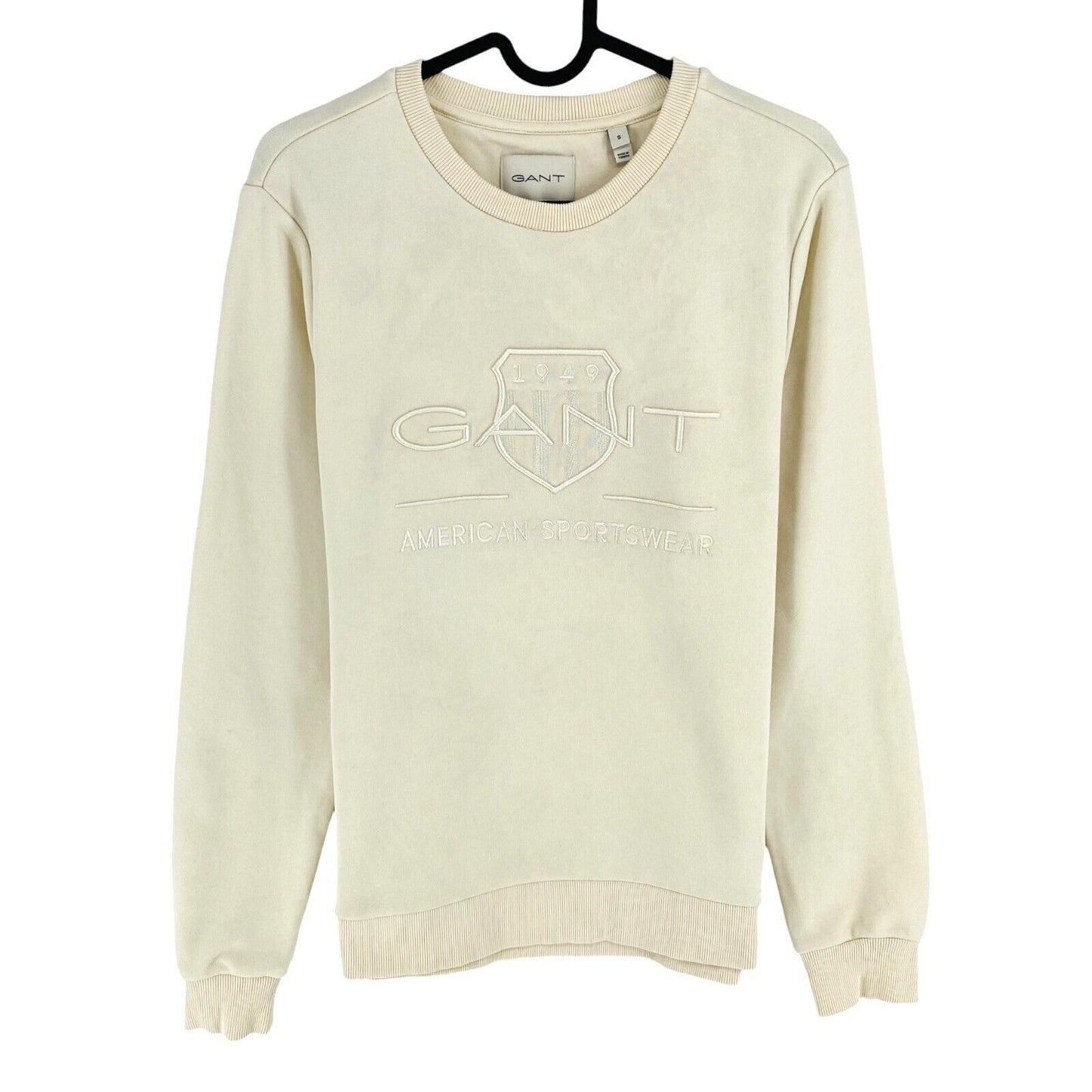 GANT Women Beige Tonal Archive Shield Crew Neck Sweater Jumper Size S