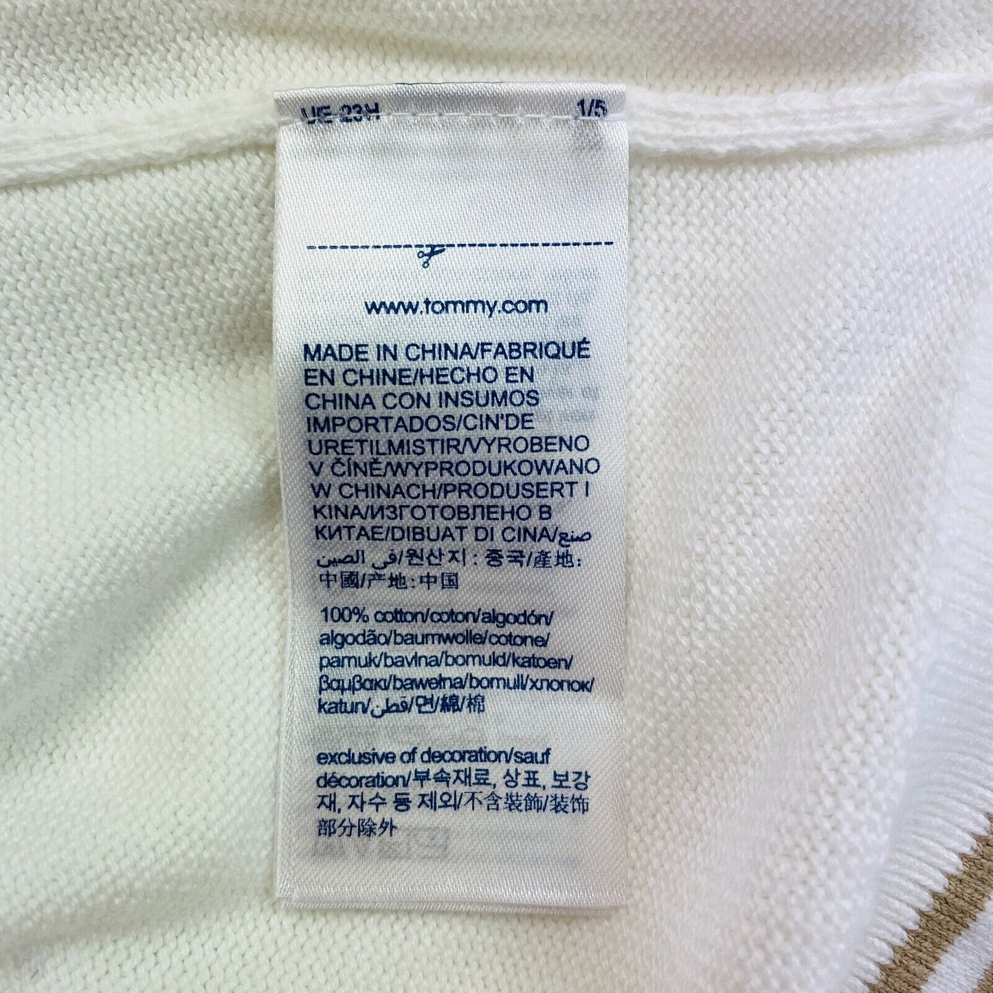 TOMMY HILFIGER Pull blanc coupe décontractée Taille L