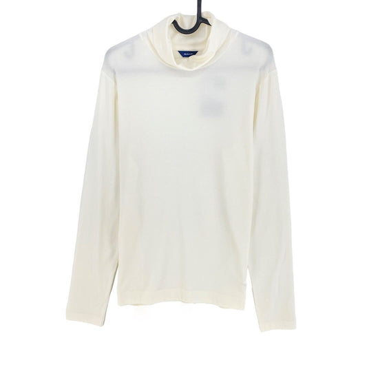 GANT Blanc Jersey Manches Longues Col Roulé T Petit Haut Taille XS