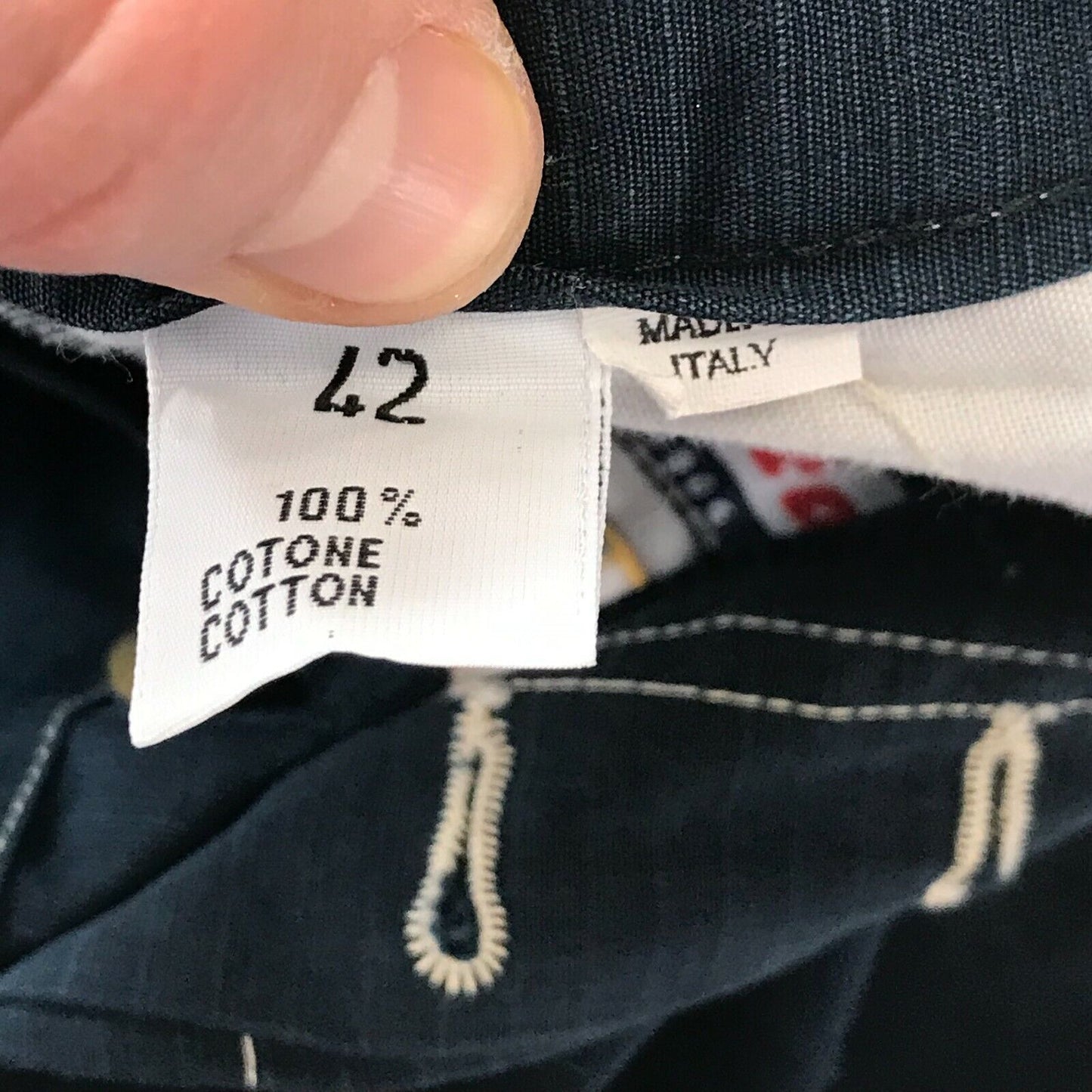 INVICTA Damen Hose mit hoher Taille und normaler konischer Passform, Dunkelblau, Größe EUR 42 W26