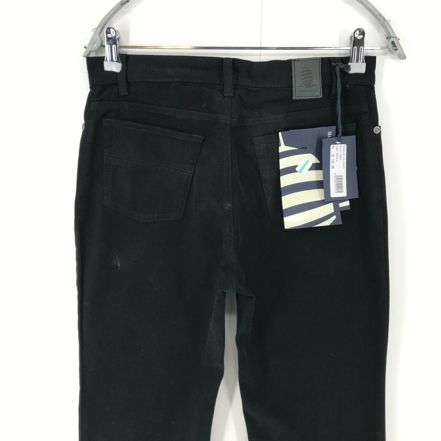 MARINA YACHTING Damen-Chinohose in Skinny-Fit, Schwarz, Größe W28