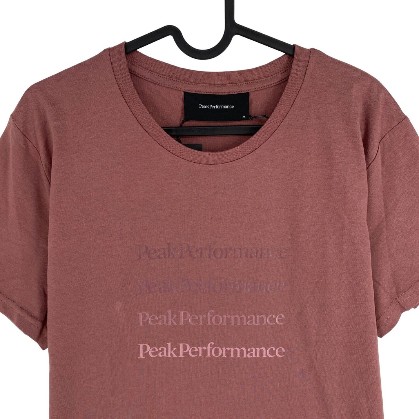 Peak Performance Women Rose Brown Ground SS Crew Neck T Shirt Size XL