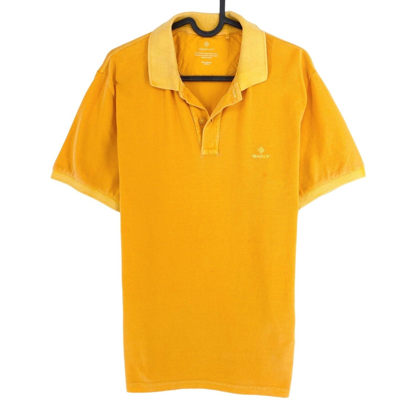 GANT Yellow Sun Faded Pique Rugger Polo Neck Shirt Size M