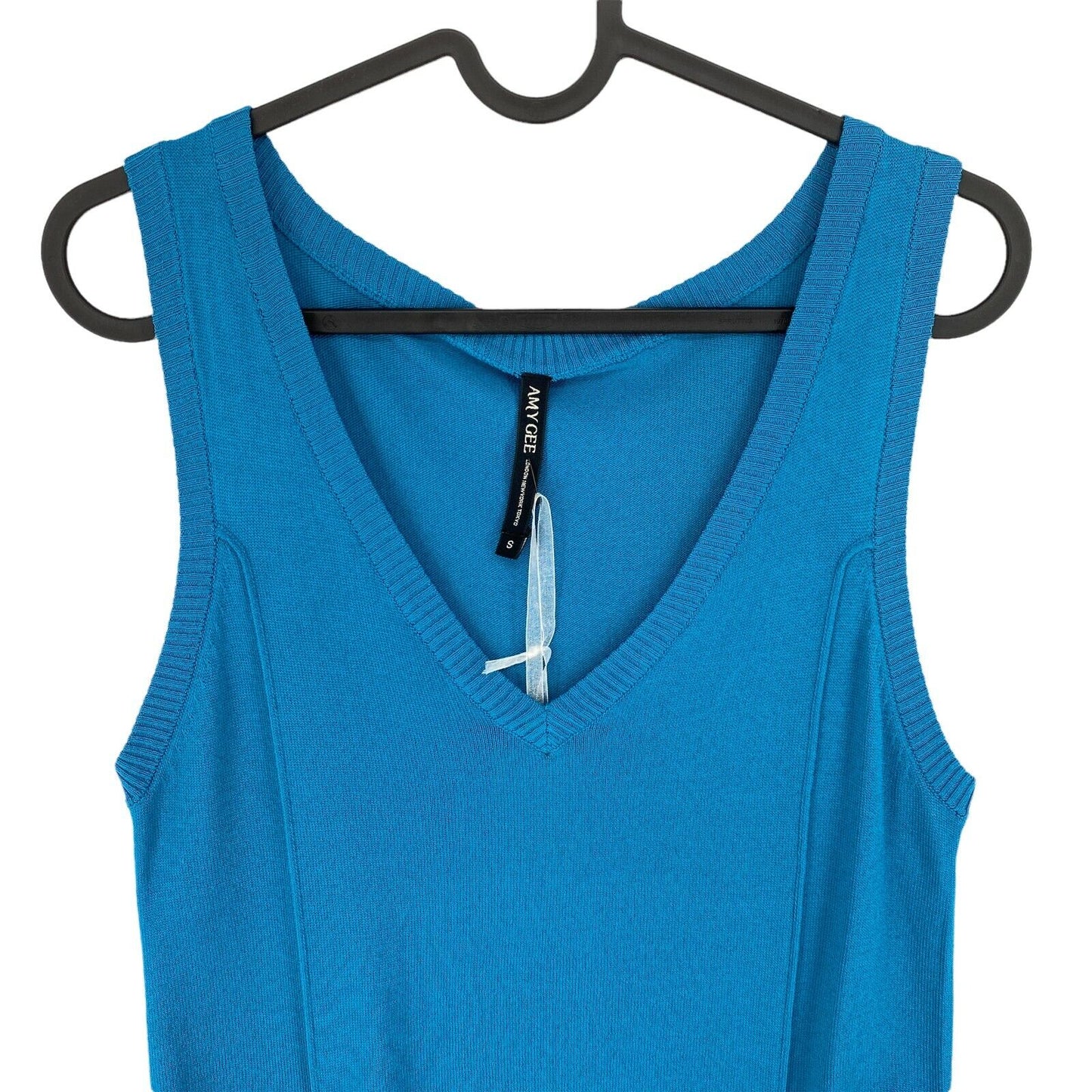 AMY GEE Blue V Neck Tank Top Size S