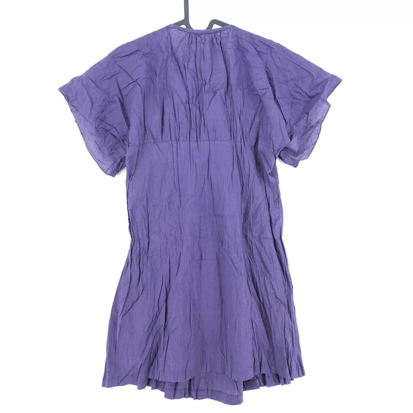 SISLEY Purple Square Neck Crumpled Dress Size XS