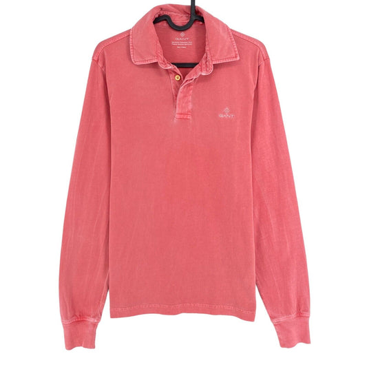 GANT Dark Pink Sun Faded Long Sleeves Rugger Polo Shirt Size XS