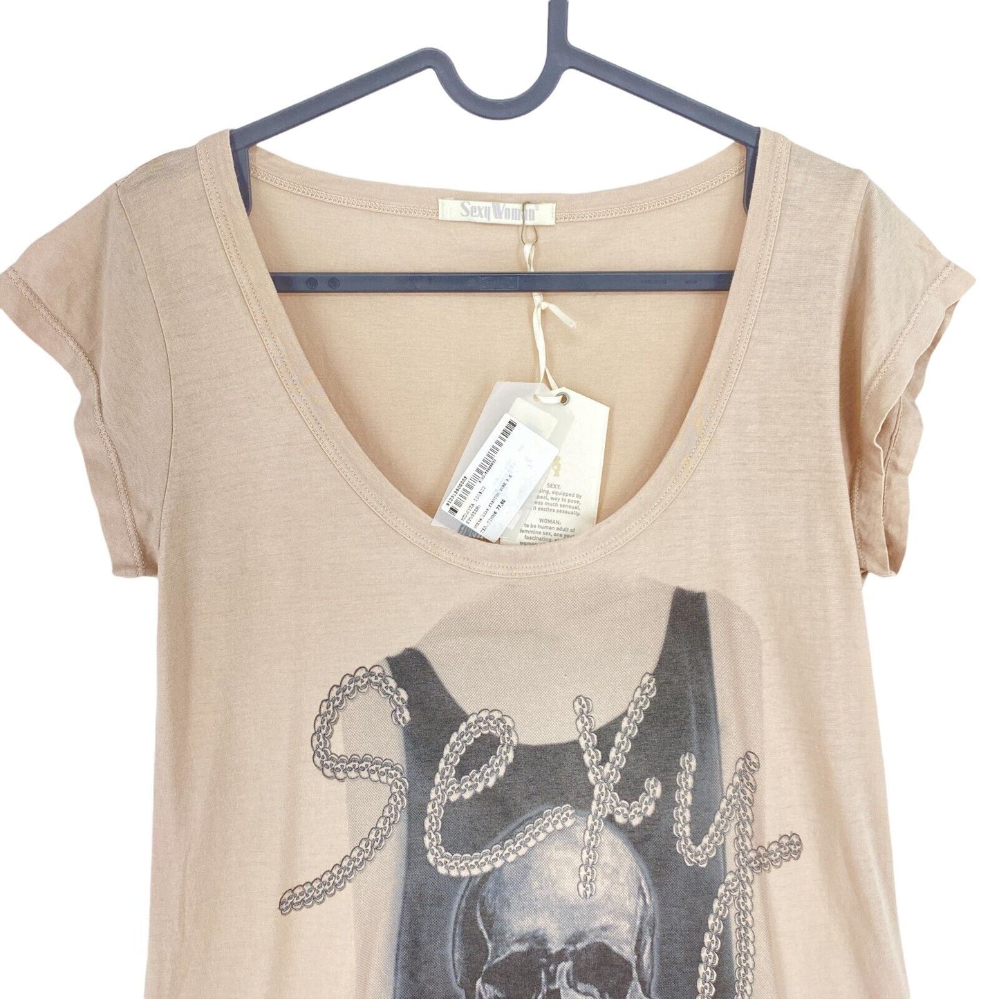 SEXY WOMAN Light Brown Scoop Neck T Shirt Blouse Size S