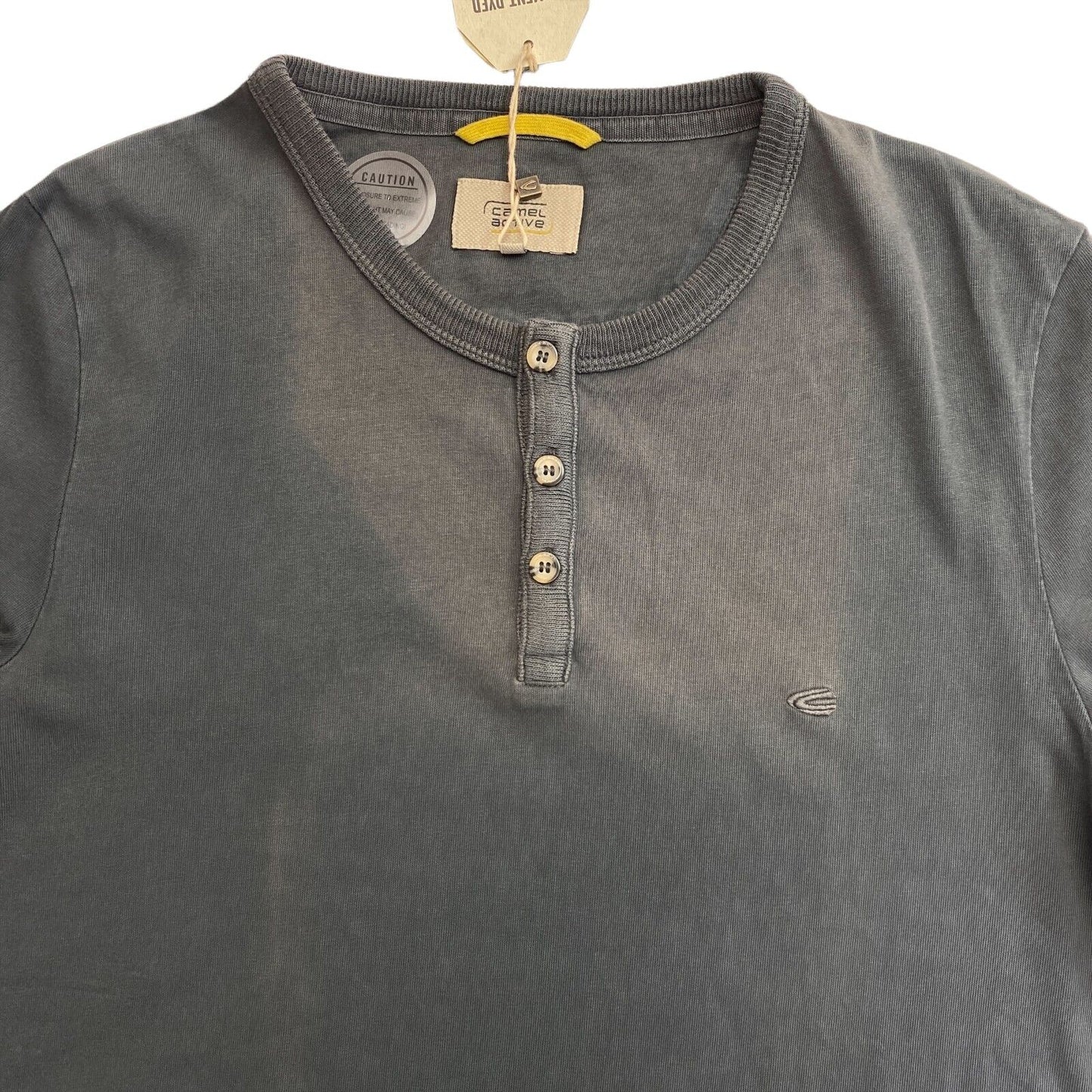 Camel Active Grey Basic Henley T Shirt Size M XL 2XL