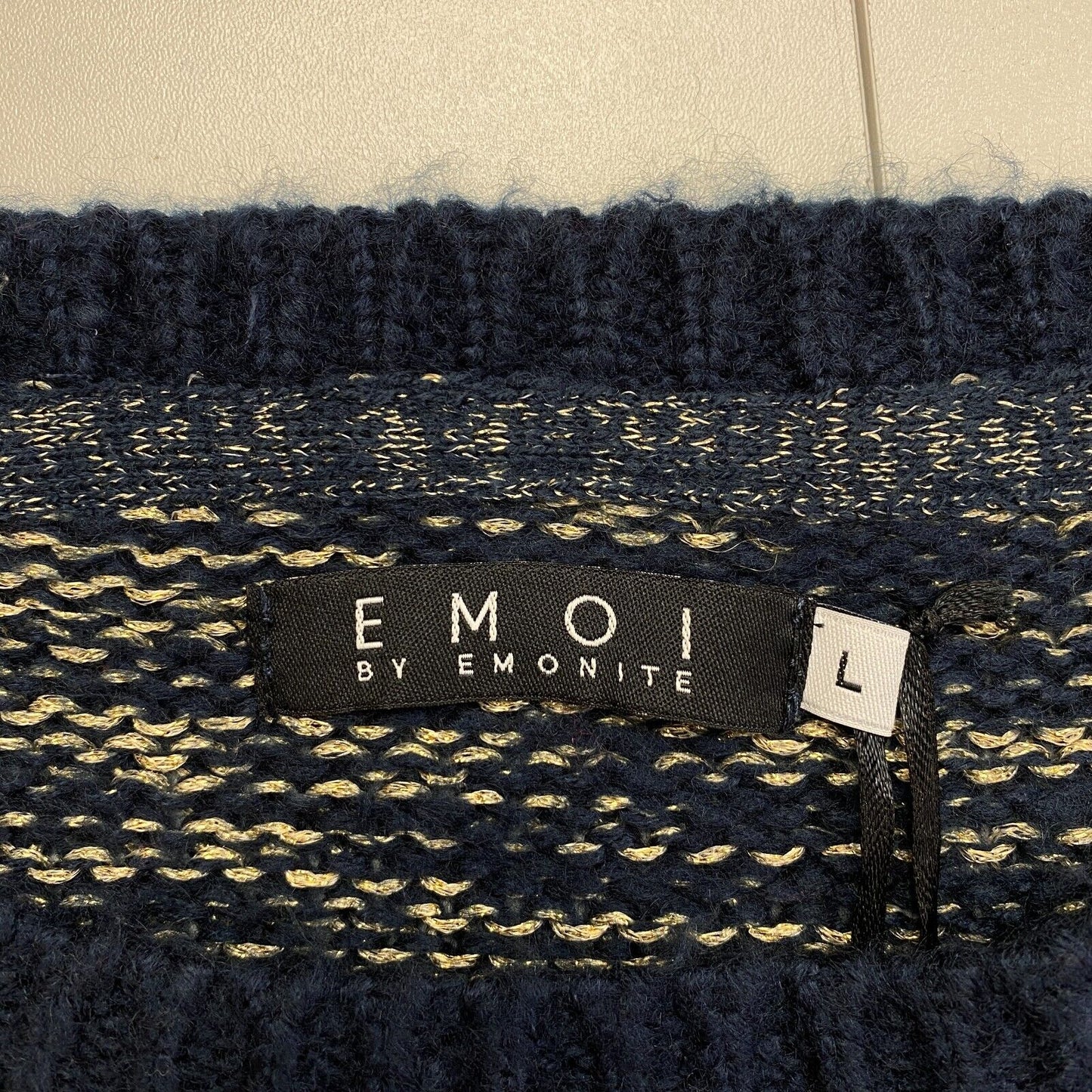 Emoi By Emonite Women Colored Striped Crew Neck Sweater Pullover Size L