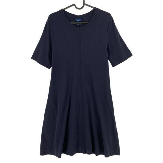 GANT Navy Blue A Line Jersey Crew Neck Dress Size L