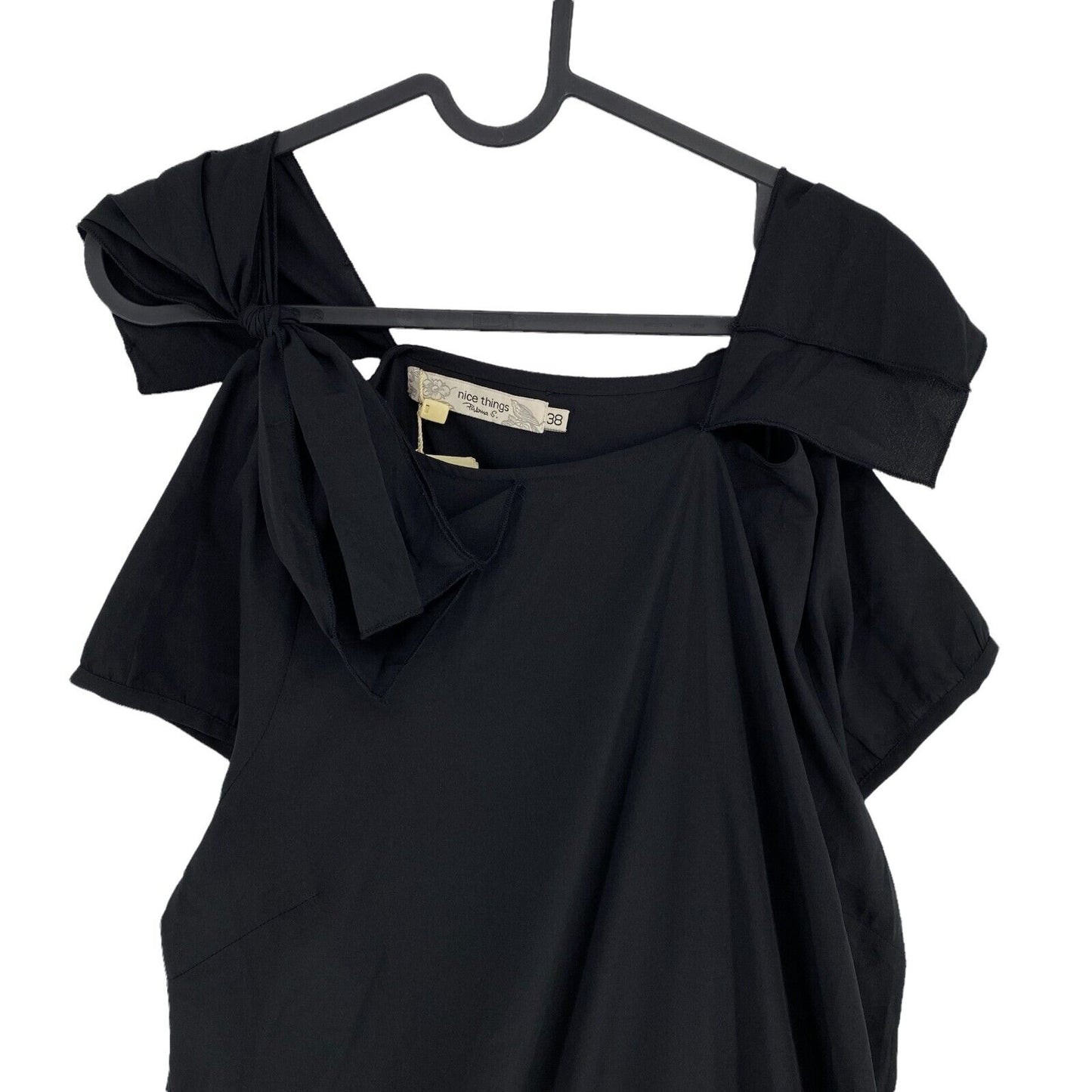 RPR €100 NICE THINGS Paloma S. Black Round Neck Dress Size EU 38 UK 10 US 8