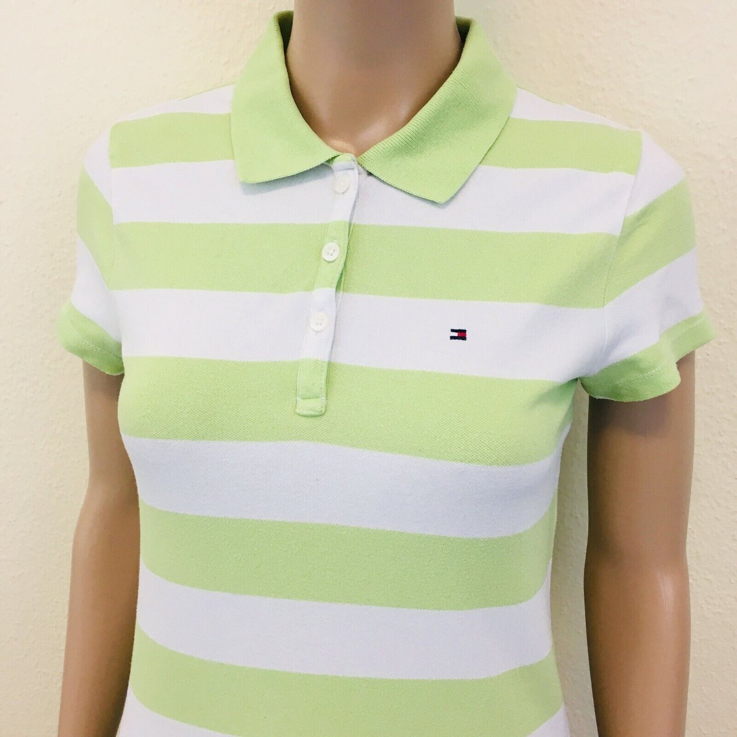 Tommy Hilfiger Grünes Slim Fit Poloshirt Bluse Top Größe S