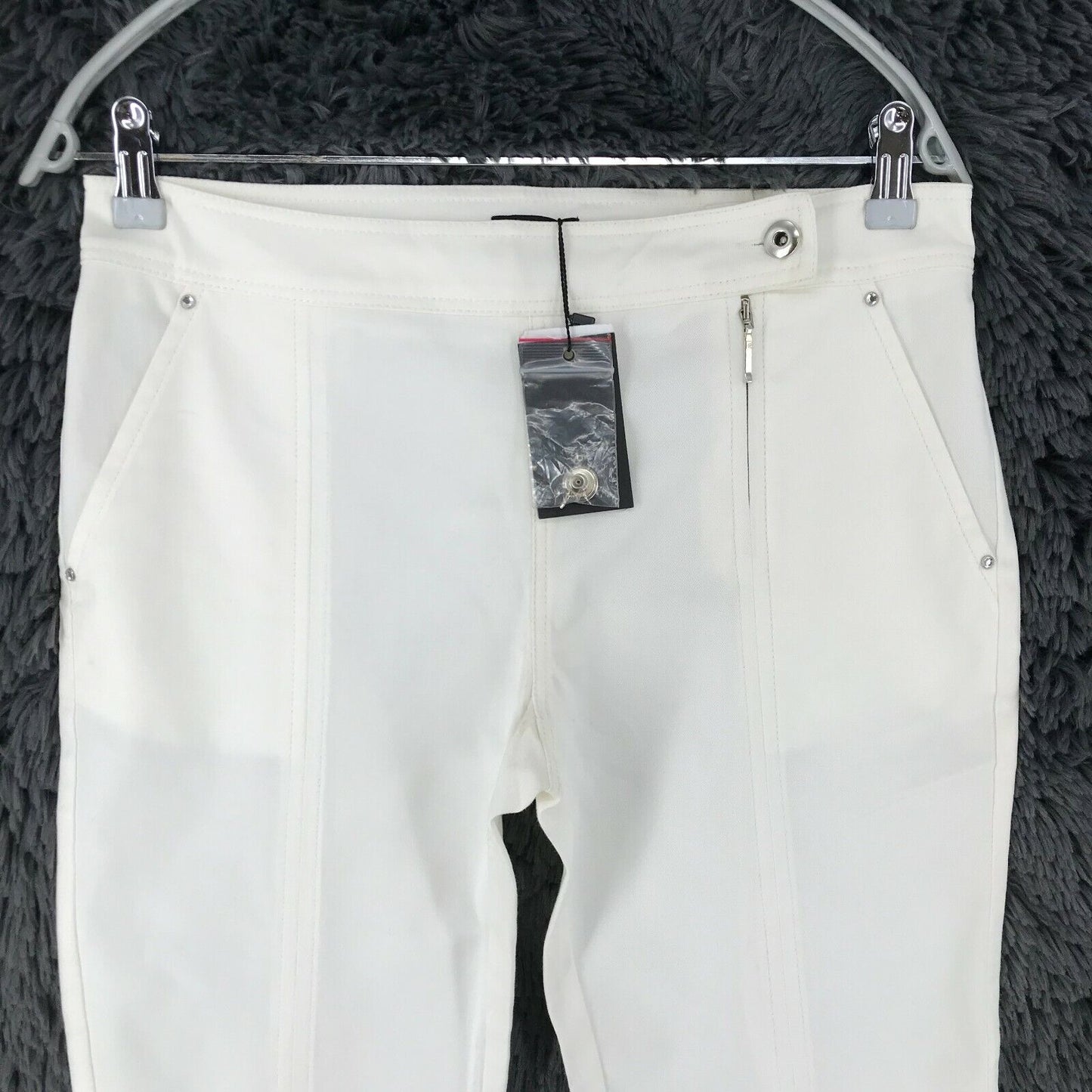 Toy G Women White Relaxed Fit Capri Trousers Size EU 36 UK 10 US 6