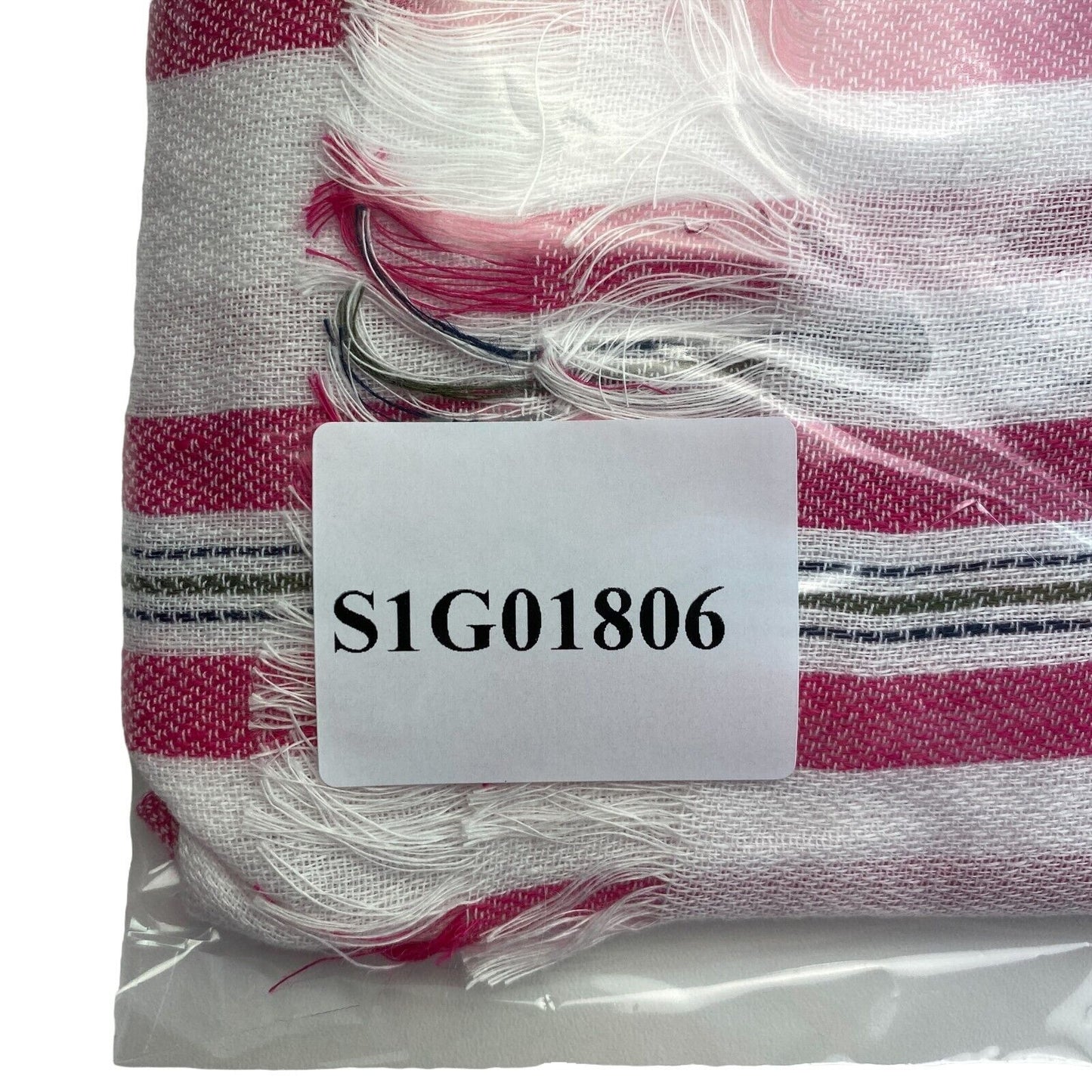 GANT White Striped Linen Cotton Blend Scarf Shawl