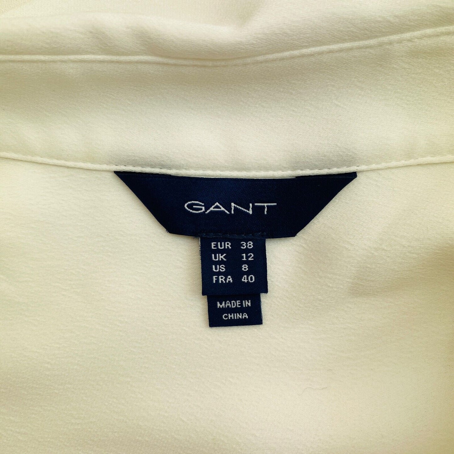 GANT White Plisse Sleeve Shirt Size EU 38 UK 12 US 8