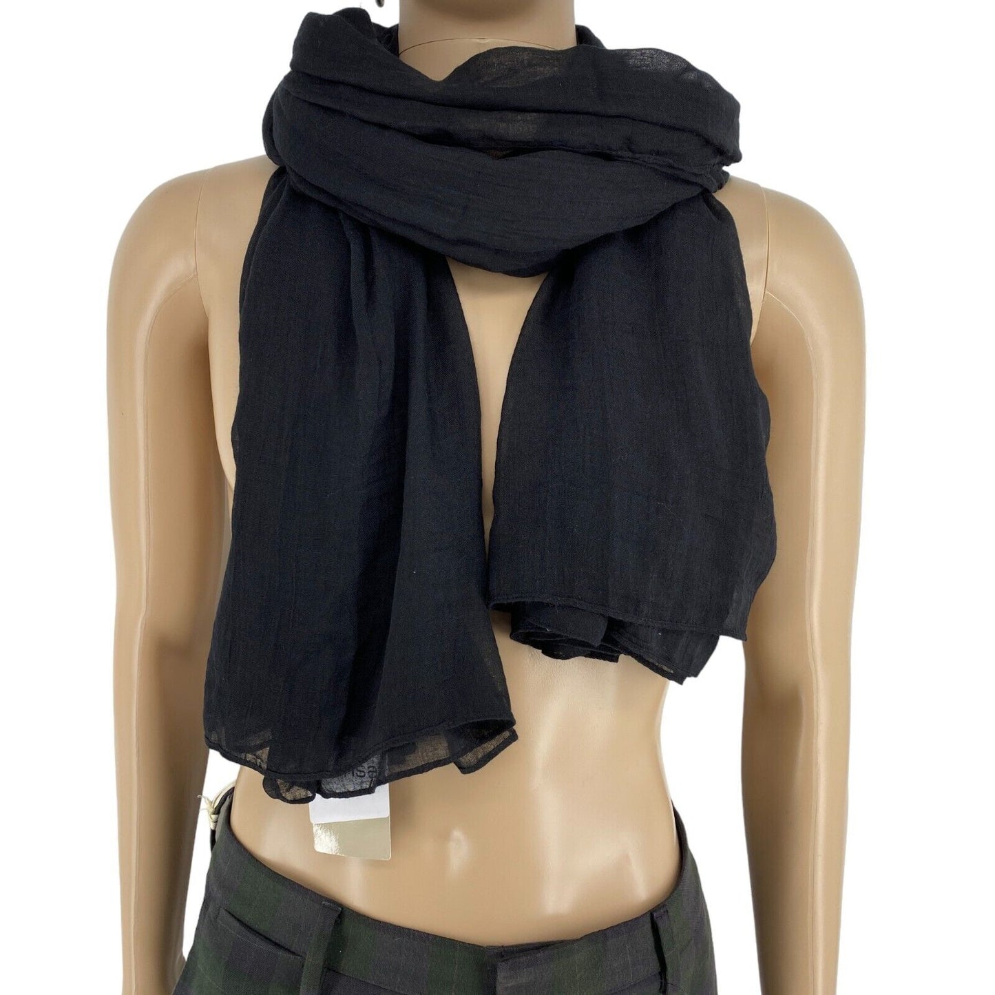 FRANSA Black Solid Scarf Shawl