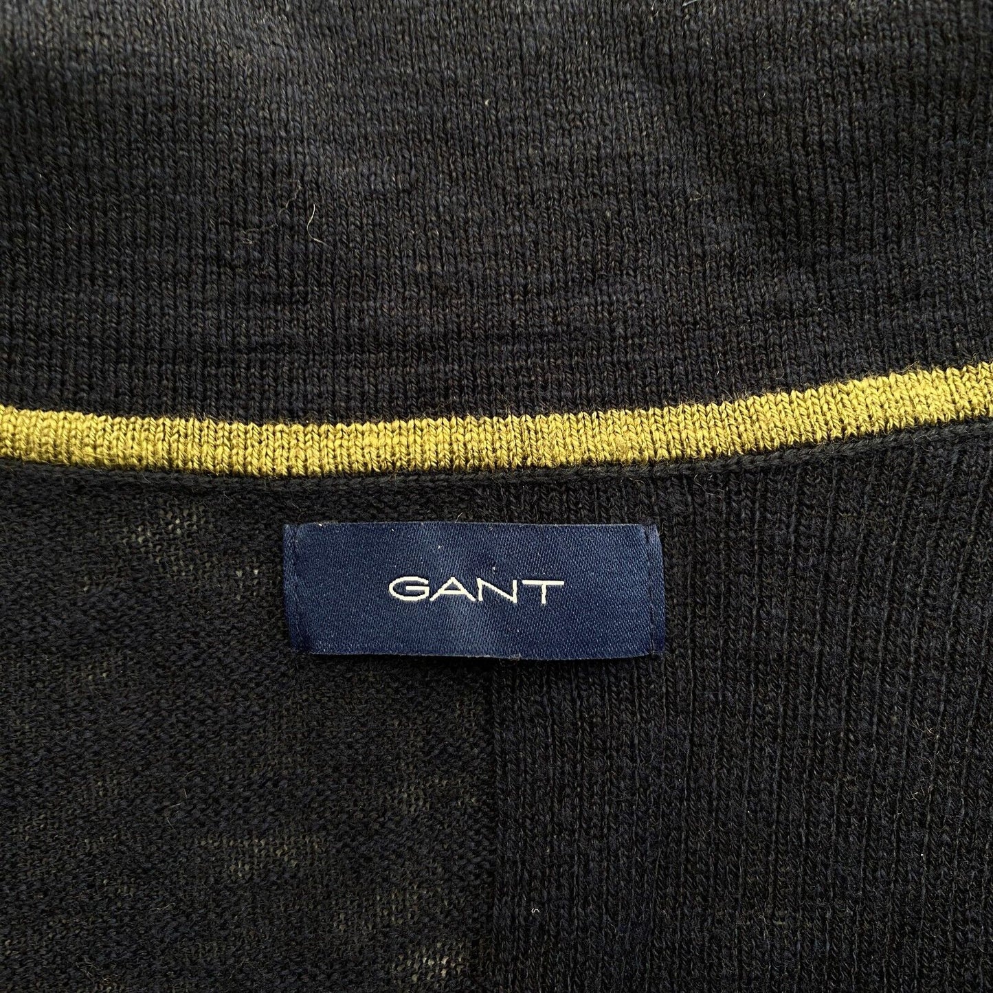 GANT Women Navy Blue Fine Ribbed Rugger Polo Shirt Size M