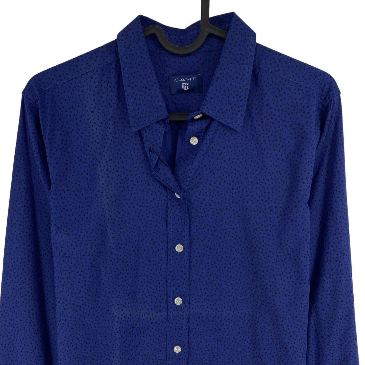 GANT Navy Blue Voile Freckle Dot Shirt Size EU 36 UK 10 US 6