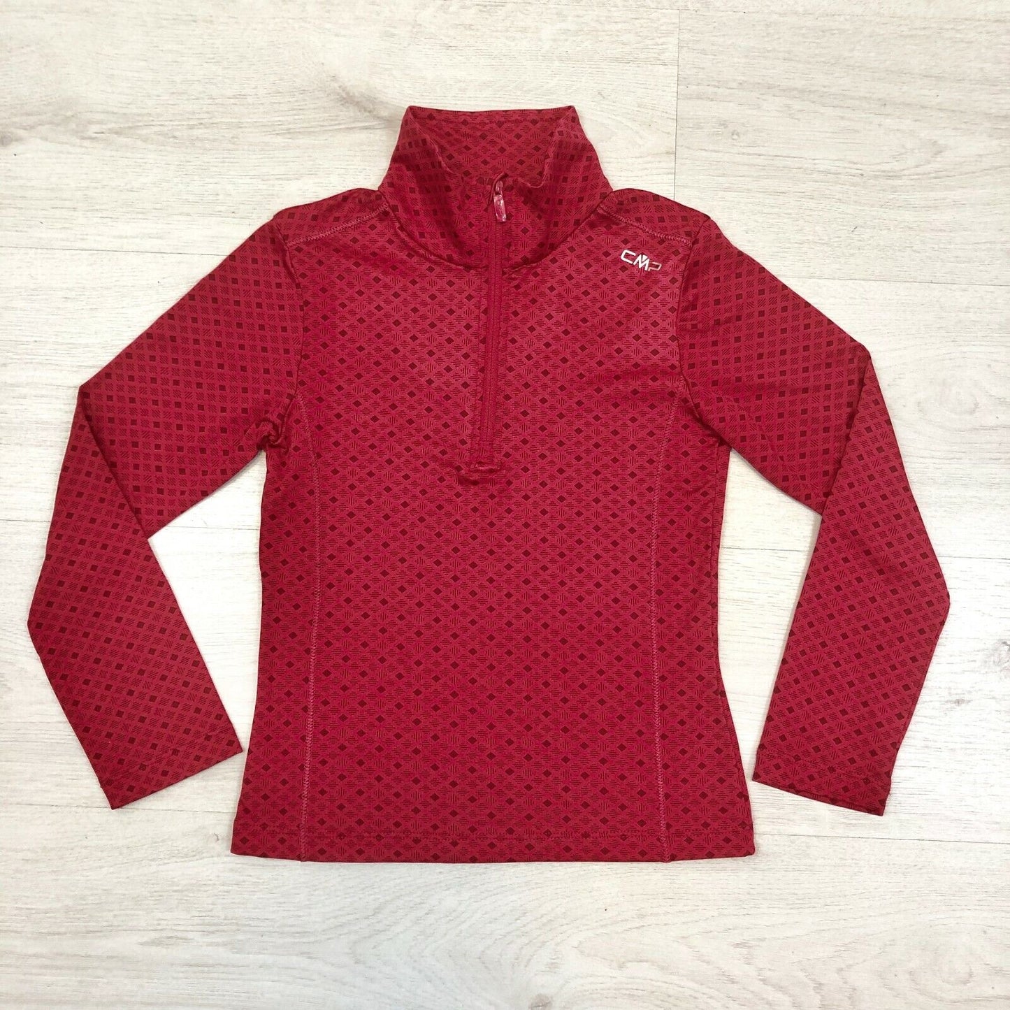 Kids Girls CMP Red Fitted Zip Neck Sweater Top Size 8 Years 128 cm