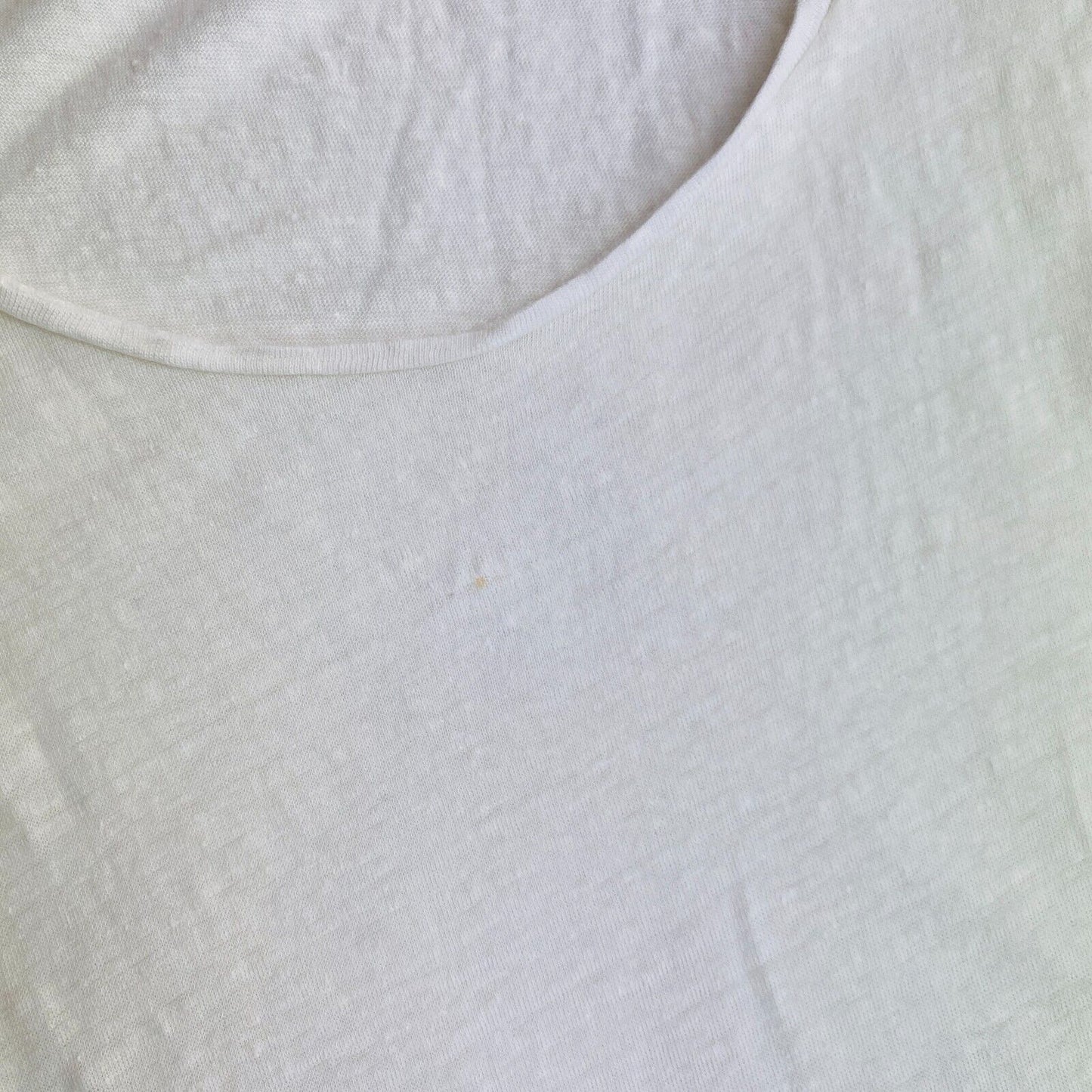 GANT White 100% Linen Scoop Neck T Shirt Size S