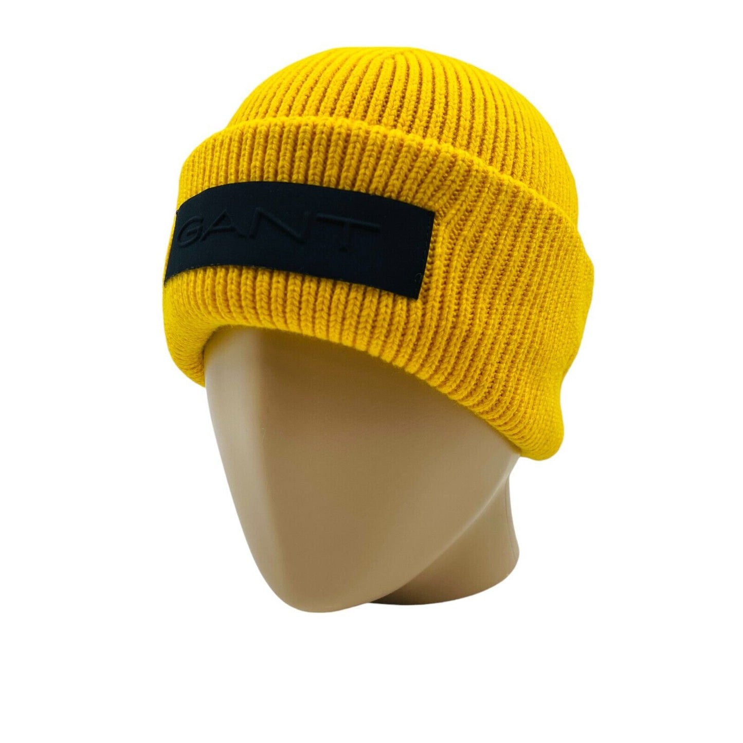 GANT Unisex Yellow Cotton Wool Blend Beanie Winter Hat One Size