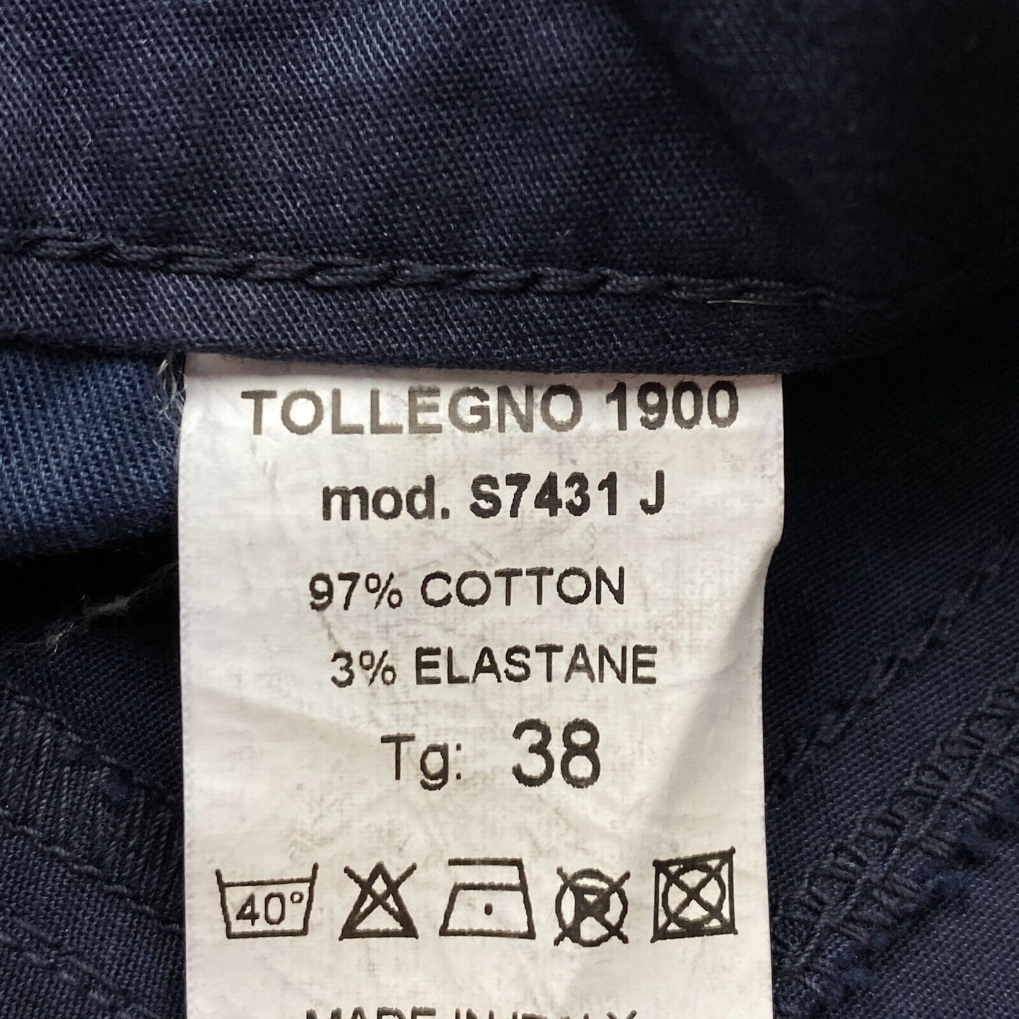 TOLLEGNO 1900 Marineblaue Bermuda-Shorts „Vita Bassa“ Größe W26