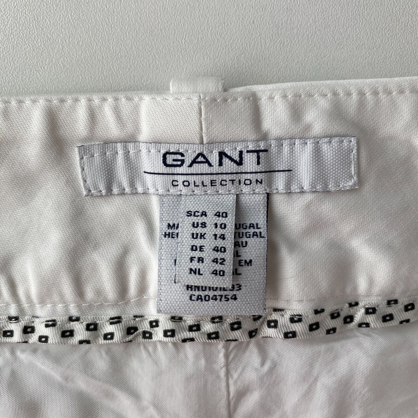 GANT Women White Regular Fit Cropped Capri Trousers Size EUR 40 UK 14 US 10