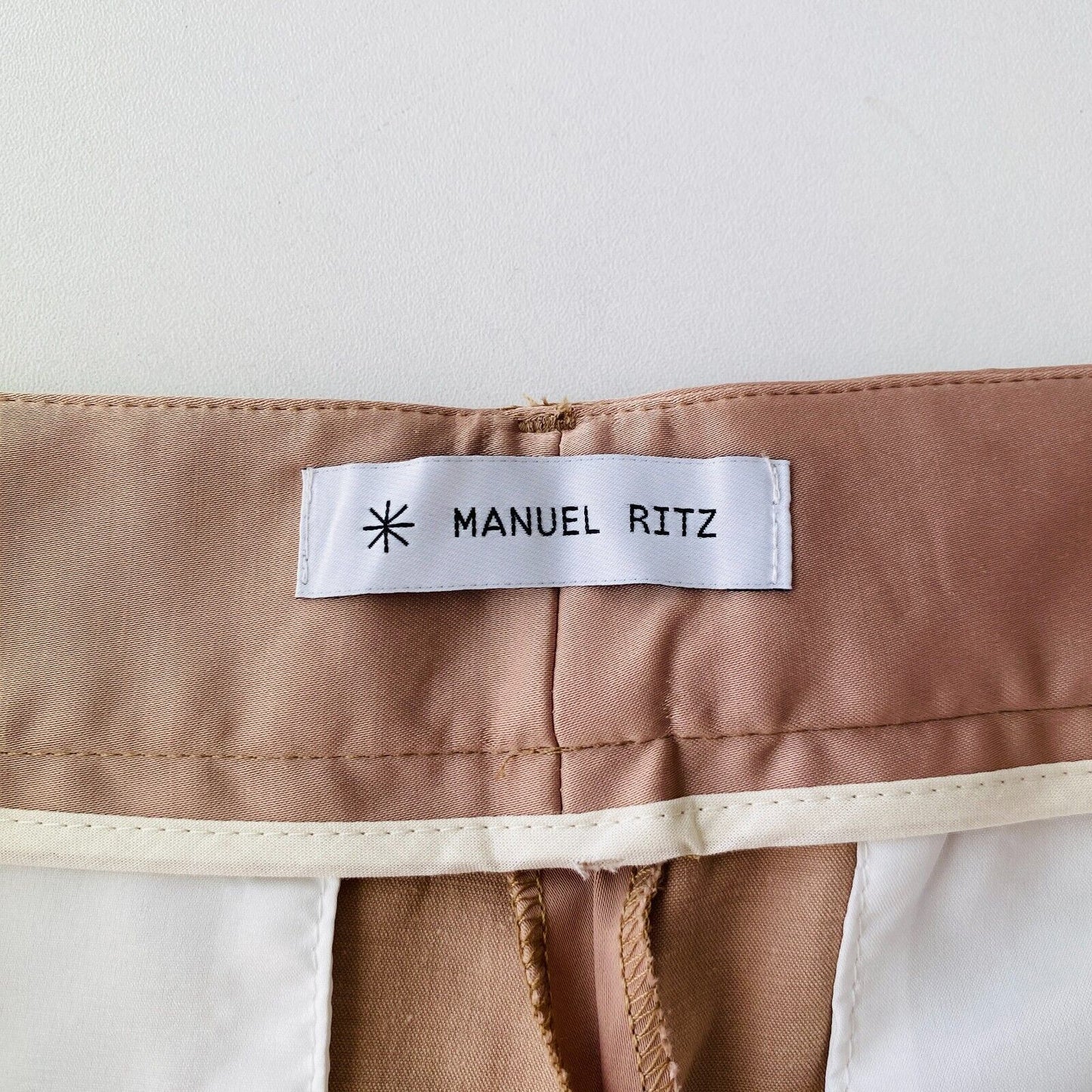 Manuel Ritz Women Brown Stretch Regular Straight Fit Dress Trousers IT 40 W26