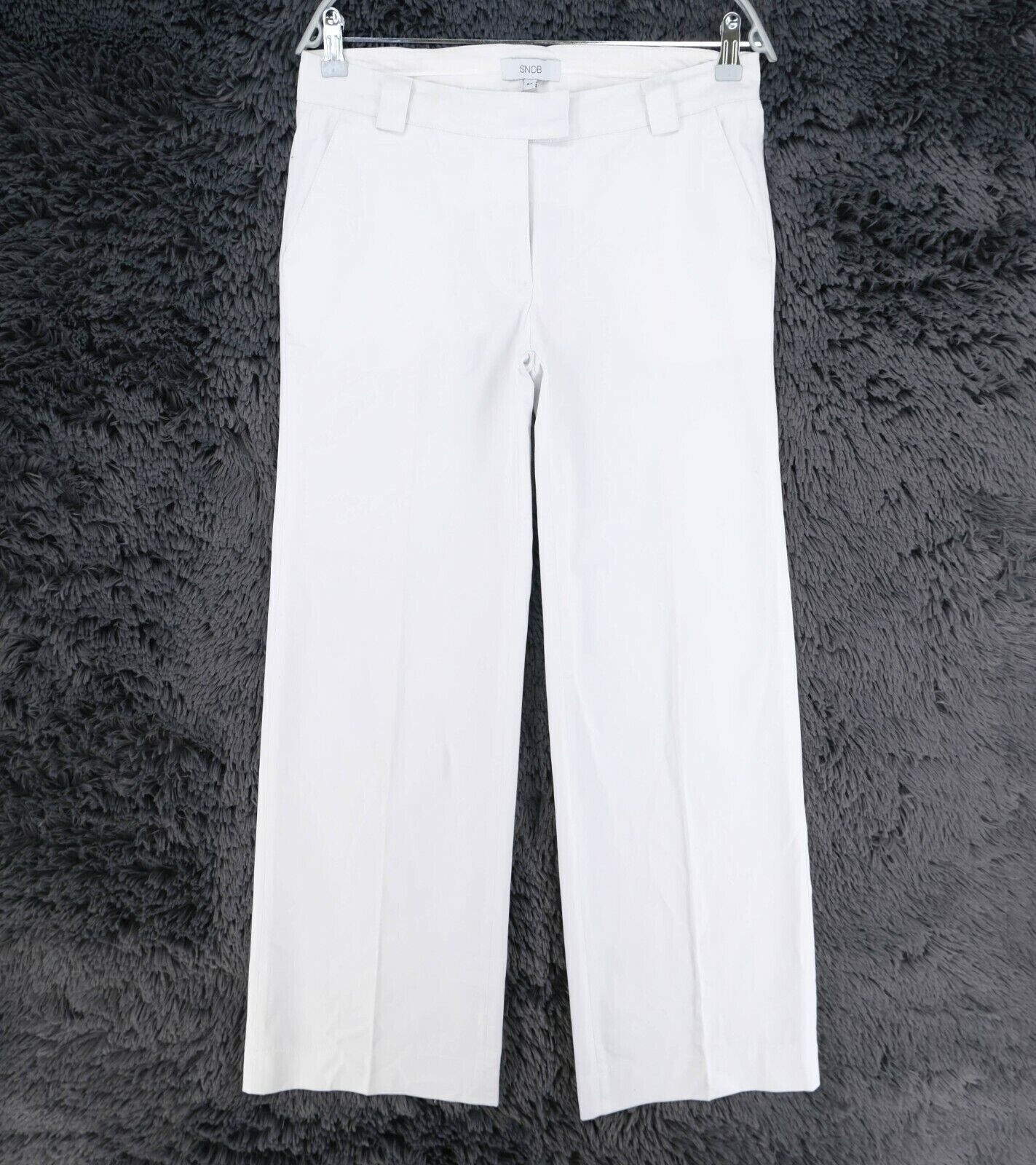 S`NOB Pantalon Chino Coupe Large Blanc Taille S