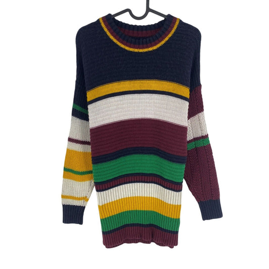 GANT Women Colored Multi Stripes Knit Crew Neck Sweater Pullover Size S