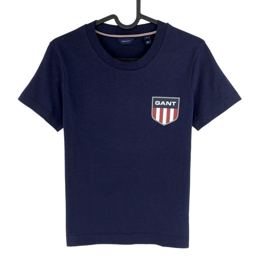 GANT T-Shirt mit Rundhalsausschnitt und Retro-Schild, Marineblau, Größe XS