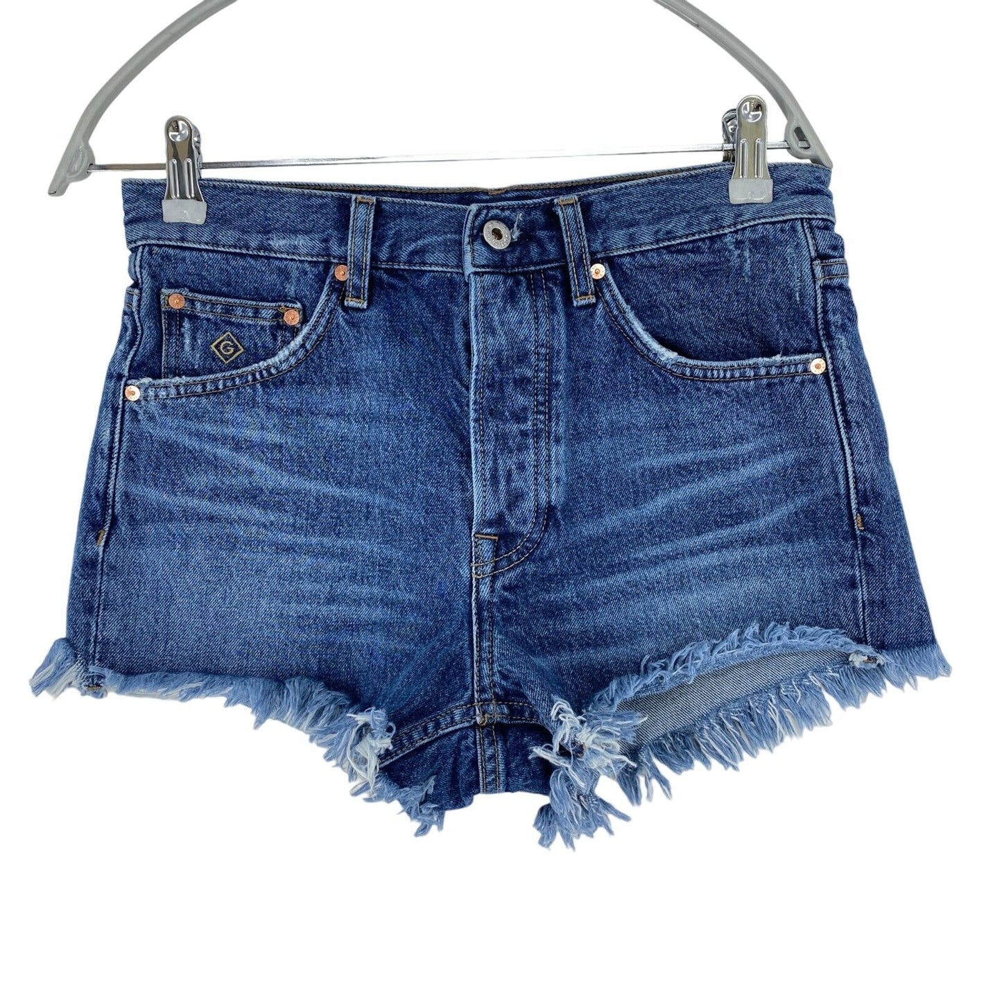 GANT Women Blue Regular Fit Denim Shorts Size W28