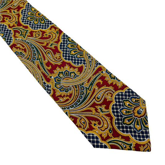 GANT Vintage Red Blue Ornamented 100% Silk Hand Made Tie