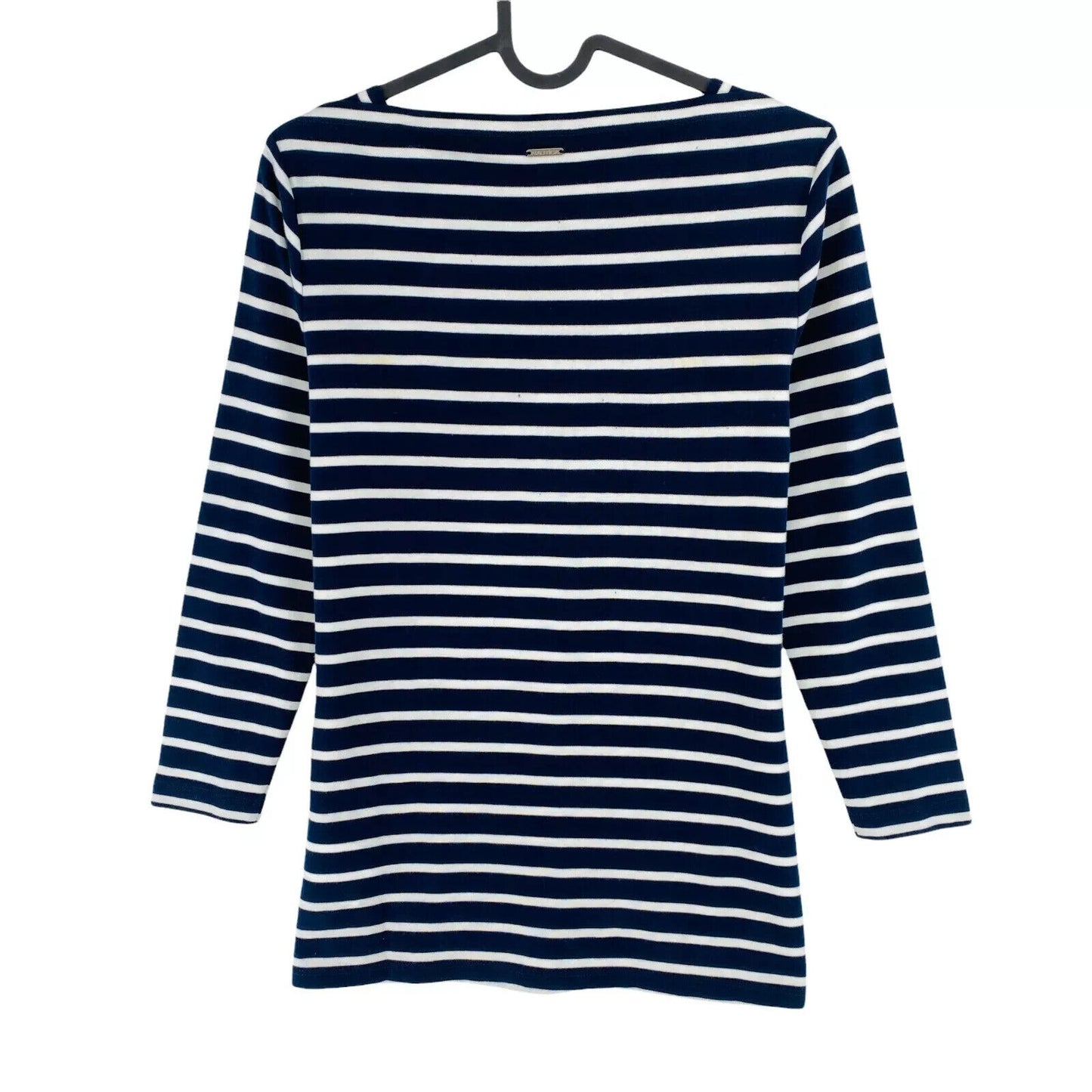 NAUTICA Women Navy Blue Striped Crew Neck Sweater Jumper Size 2XS XXS