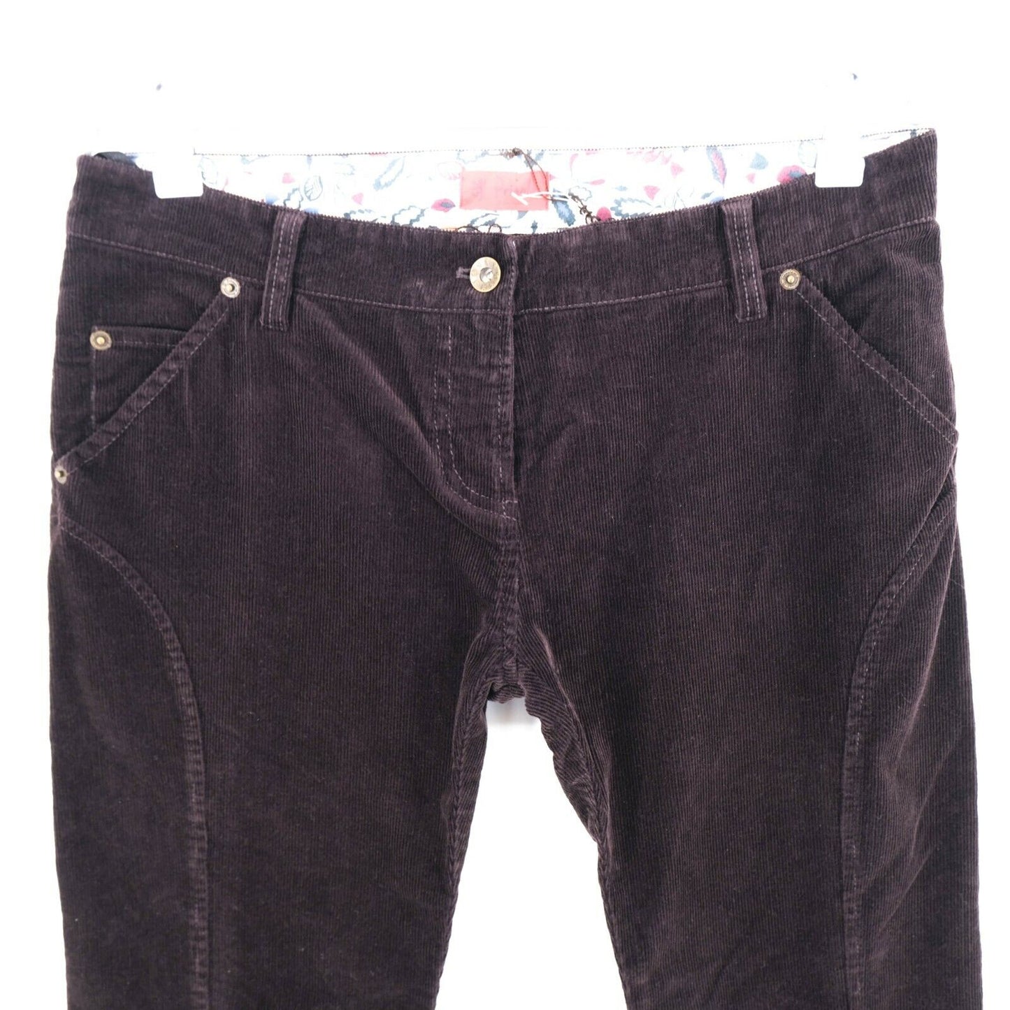 PVC €180 Pringle Of Scotland Jean Velours Violet Foncé Taille 36 38 40 42