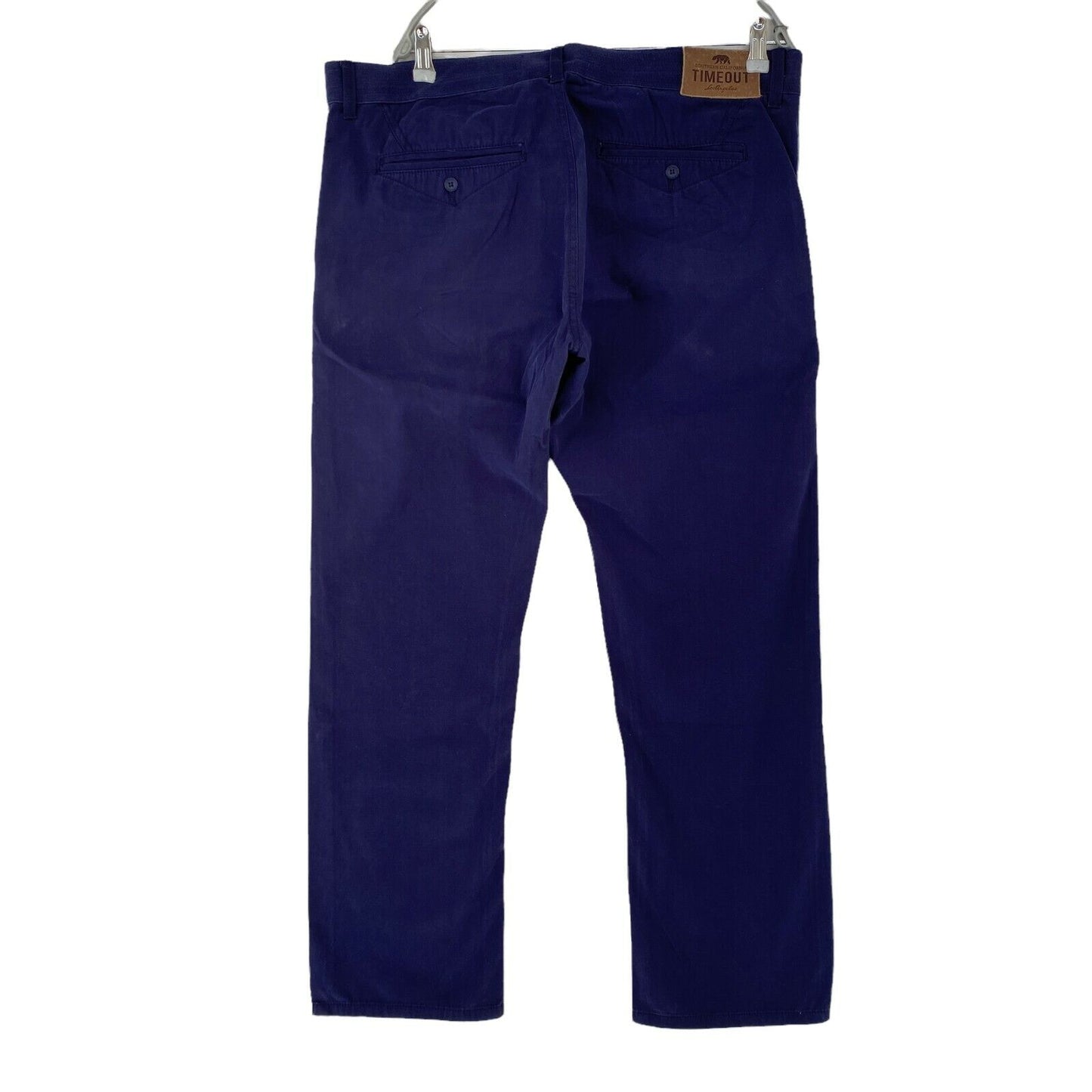 TIMEOUT Dark Blue Regular Straight Fit Chino Trousers Size EUR 50 56 W33 W38