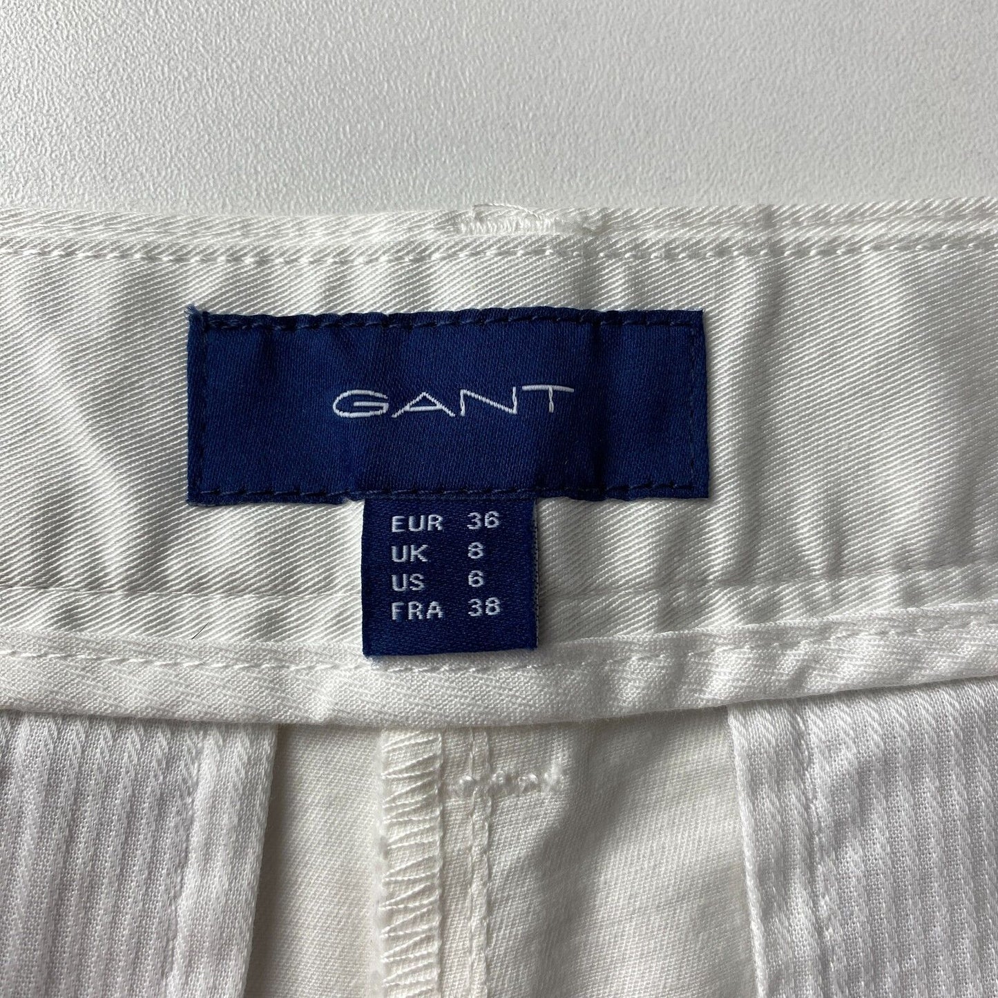 GANT FRYDA Women White Slim Fit Chino Trousers Size EUR 36 UK 8 US 6 W29